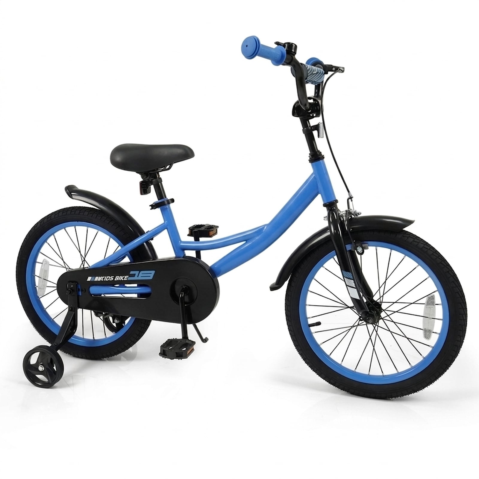 SUGIFT Navy 18-in Kids Bike with Removable Training Wheels Adjustable Seat Hand and Coaster Brakes for Ages 3-8 #LW038SUGHY538
