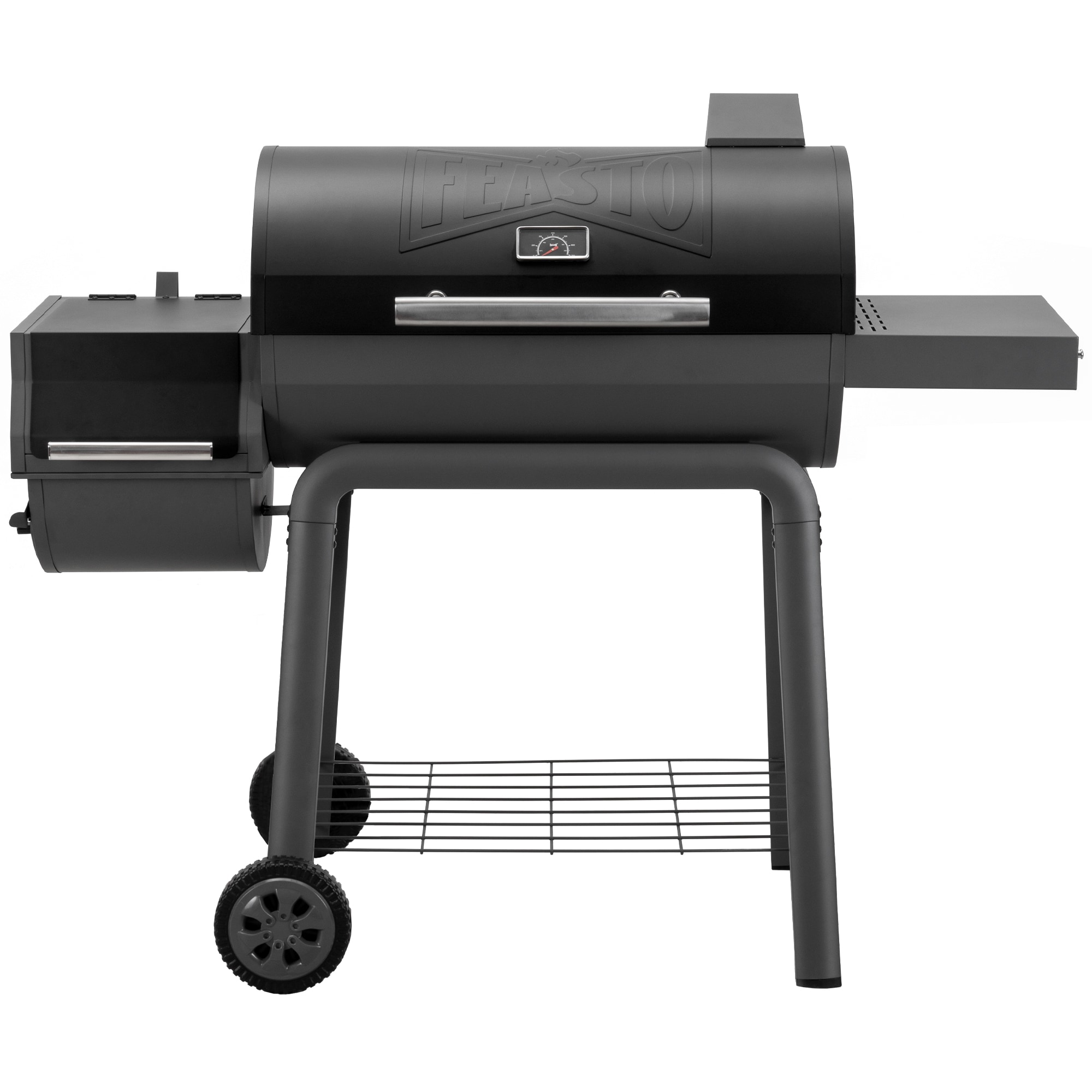 Feasto CG3019S 30-in W Black Barrel Charcoal Grill