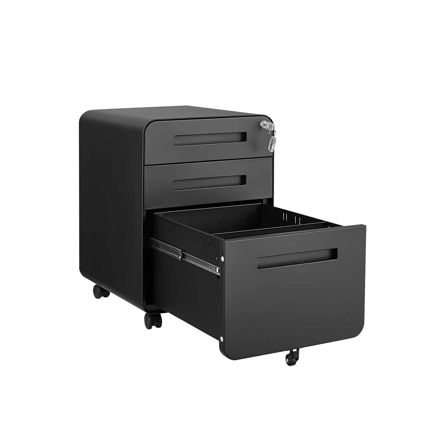 Mondawe Black 3-Drawer 15.75-in File Cabinet