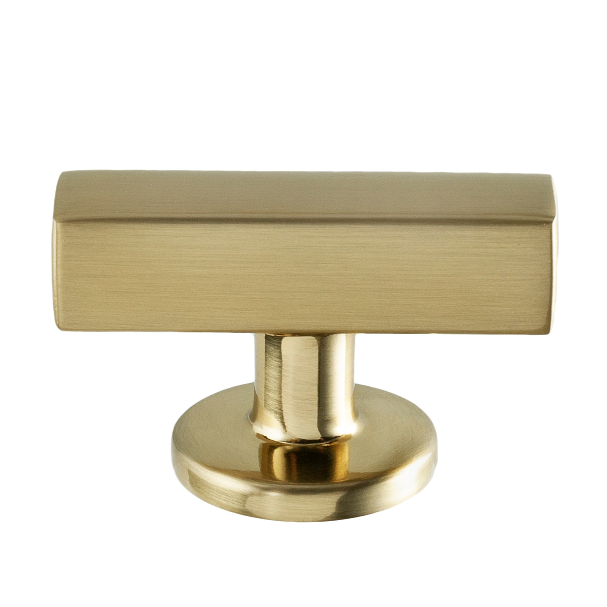 Flynn Satin Brass Modern T-Handle Bar Knob