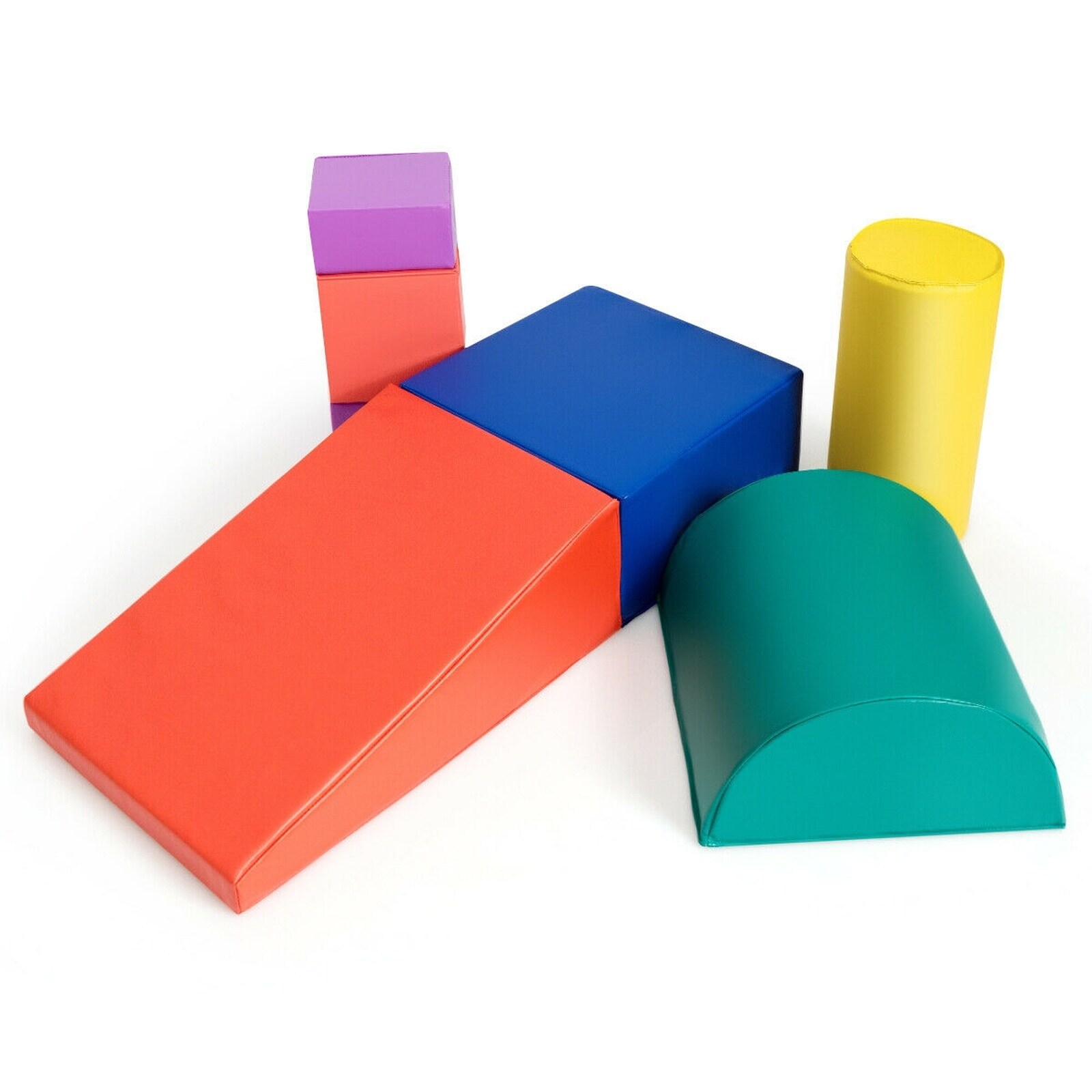 SUGIFT 6 Piece Climb Crawl Play Set Indoor Kids Toddler Foam Playset ASTM Certified - Red