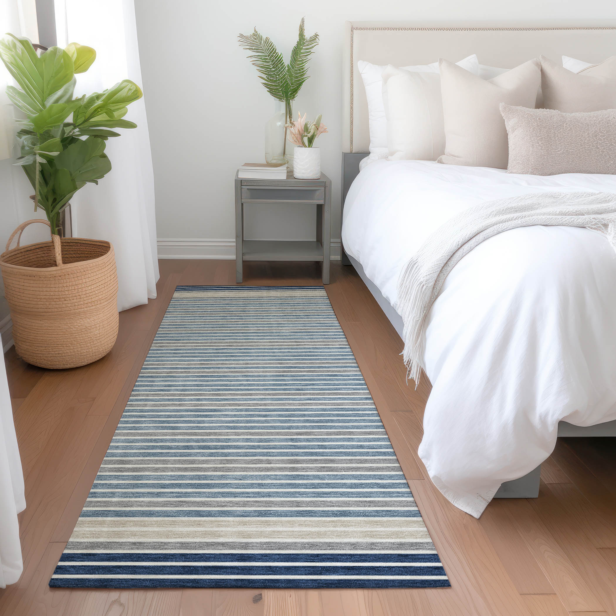 Addison Rugs ACN1404NA2X8 Chantille ACN1404NA 2 x 7 (ft) Polyester Navy Rectangular Indoor/Outdoor Geometric Machine washable Runner rug