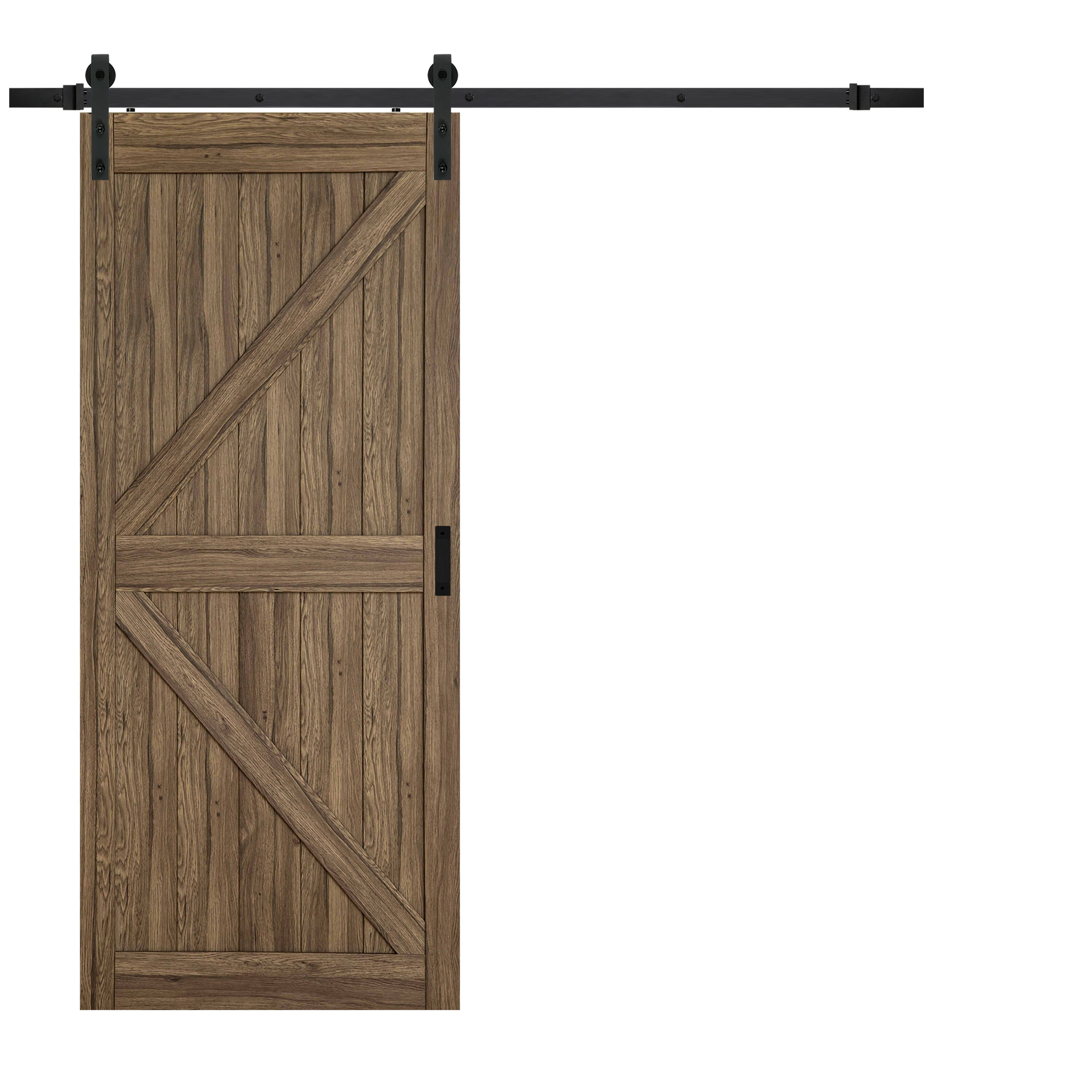 Reliabilt 36-in X 84-in Gunstock Oak Mdf Single Bypass Barn Door 