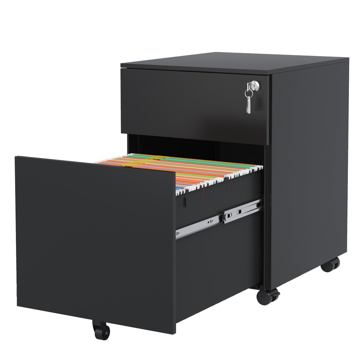 Mondawe Black 2-Drawer 15.35-in File Cabinet