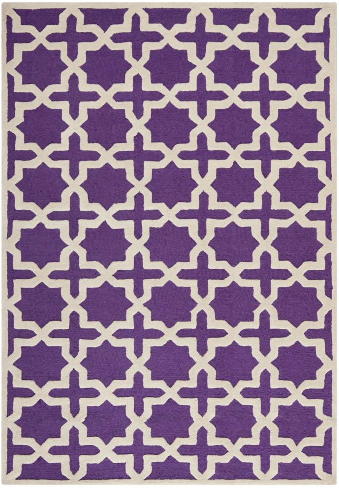 Safavieh CAM125K-6 Cambridge Marakesh 6 x 9 (ft) Tufted Wool Purple/Ivory Rectangular Indoor Abstract Area rug