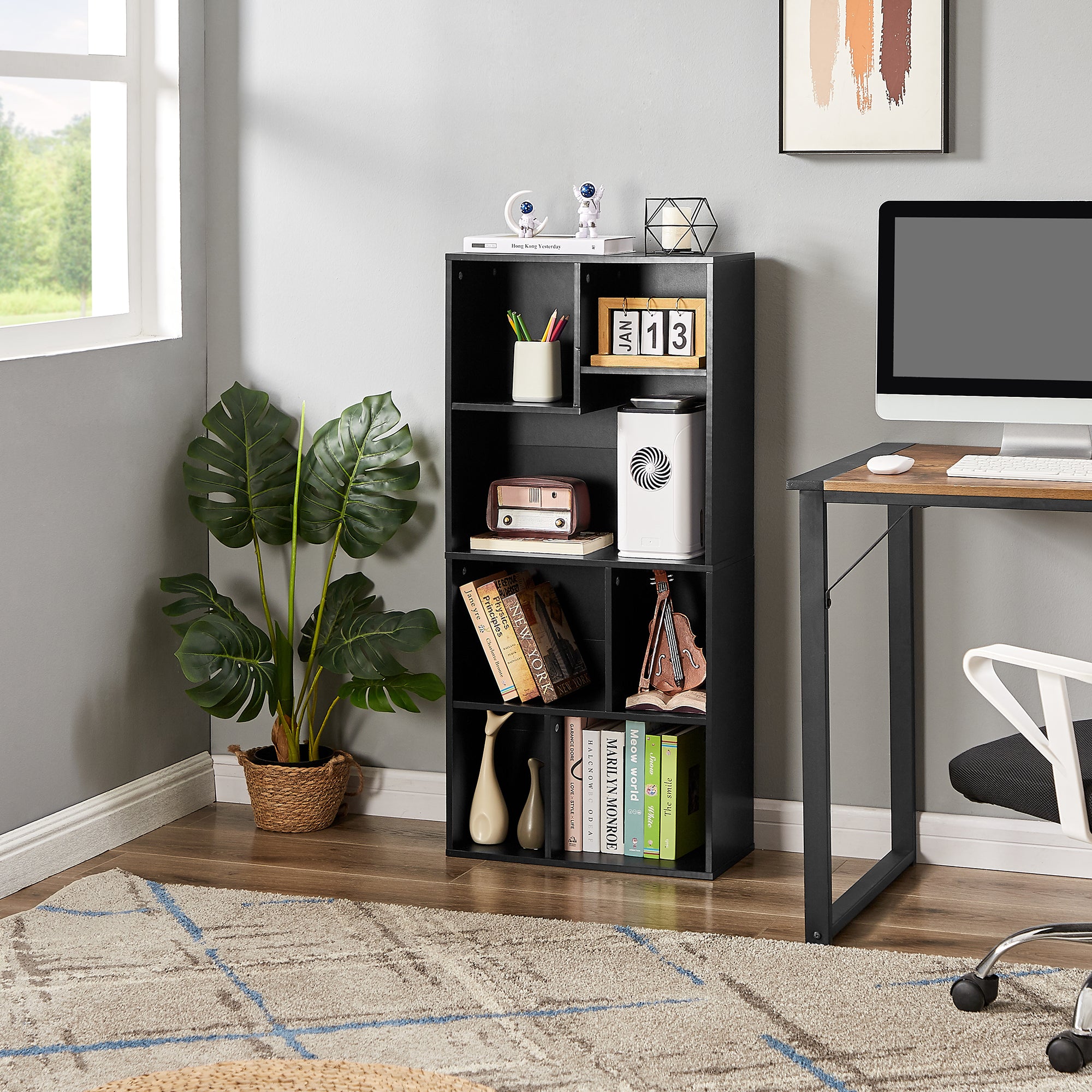 Vecelo LOE-B11-BLK bookcases - View #2