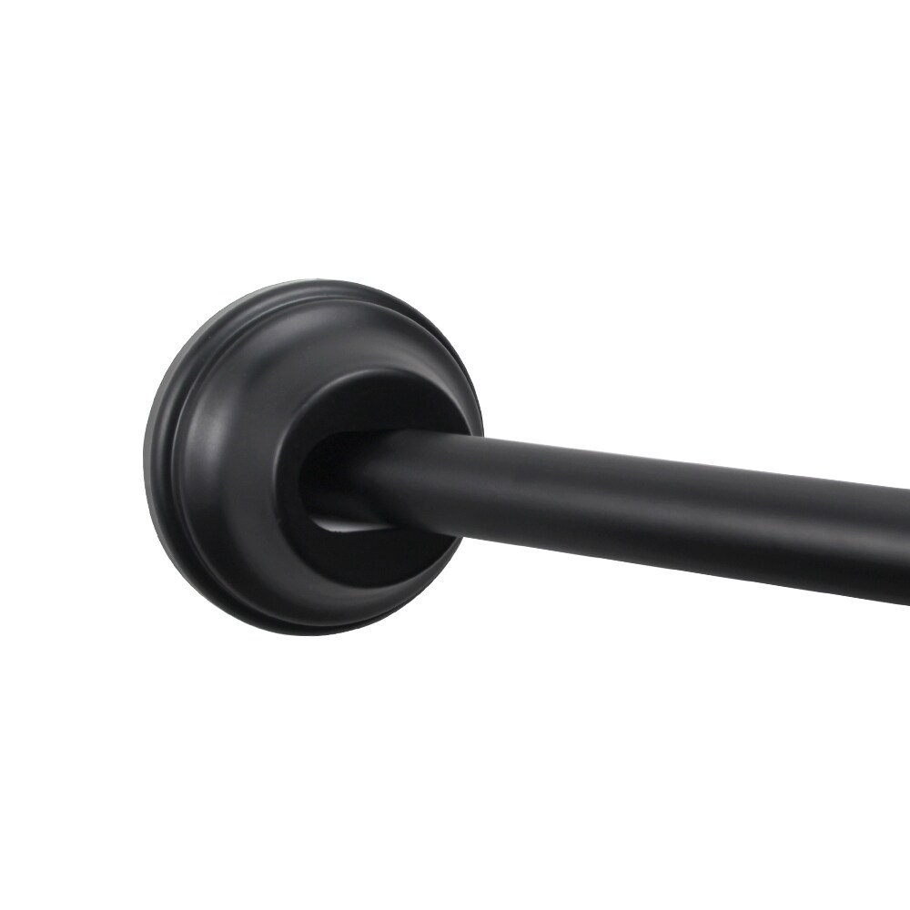 allen + roth 44-in to 72-in Matte Black Fixed or Tension Single Curve Adjustable Shower Curtain Rod