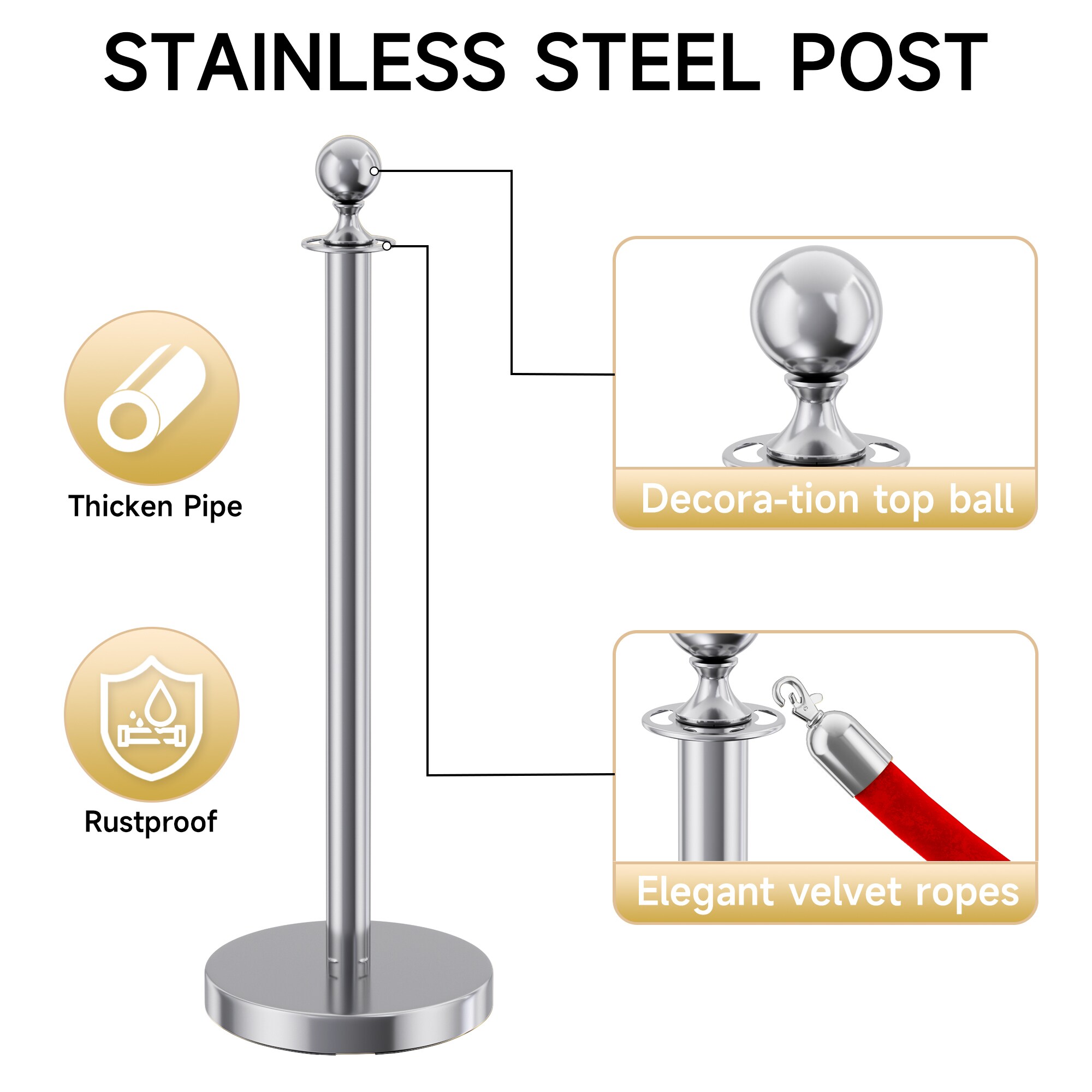 LOVMOR SF-R-LBG-S6X2-12 Commericial-Crowd-Control-Barriers - View #7