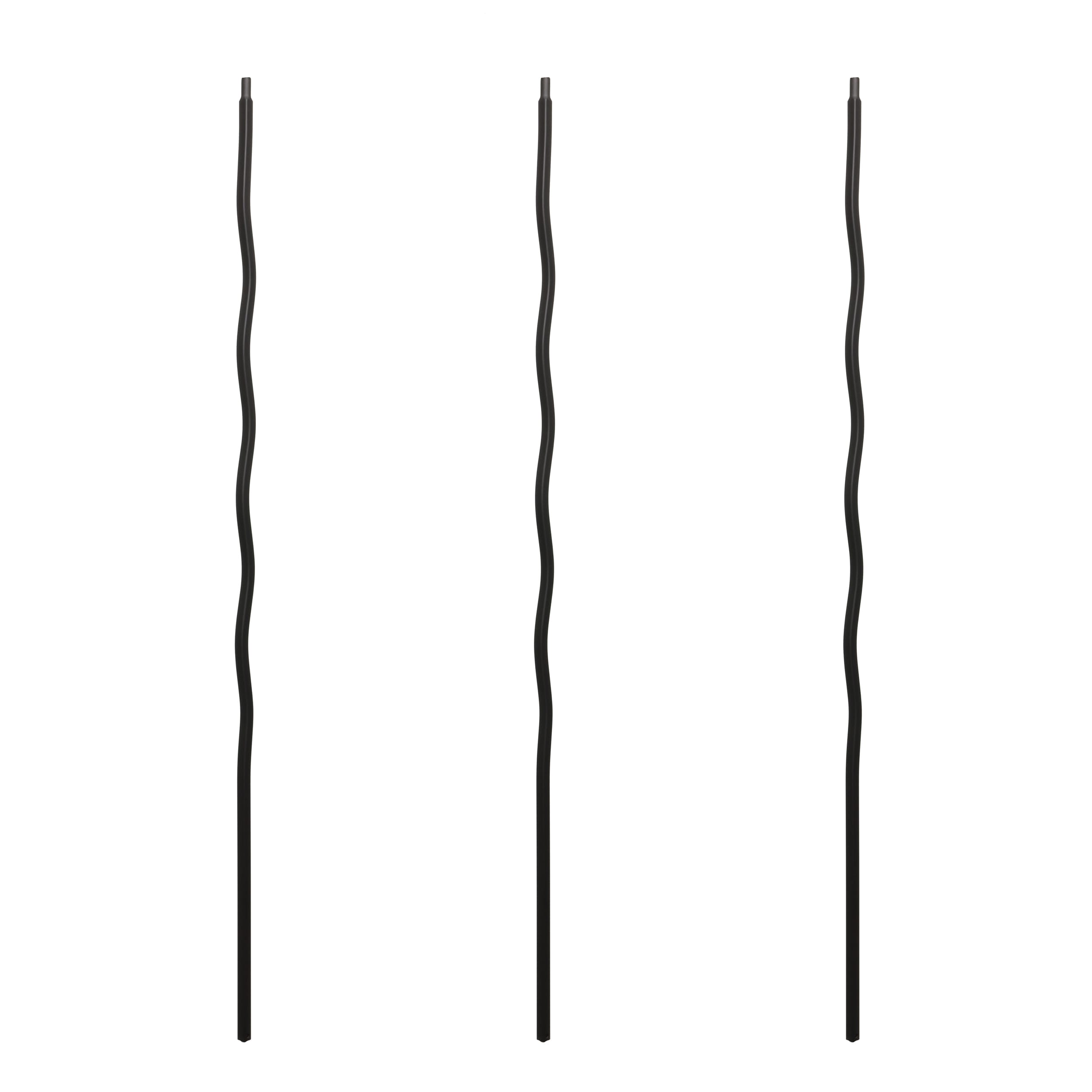 RELIABILT WGTZZSB 43-in x 0.5-in Satin Black Wrought Iron Stair Baluster (3-Pack)