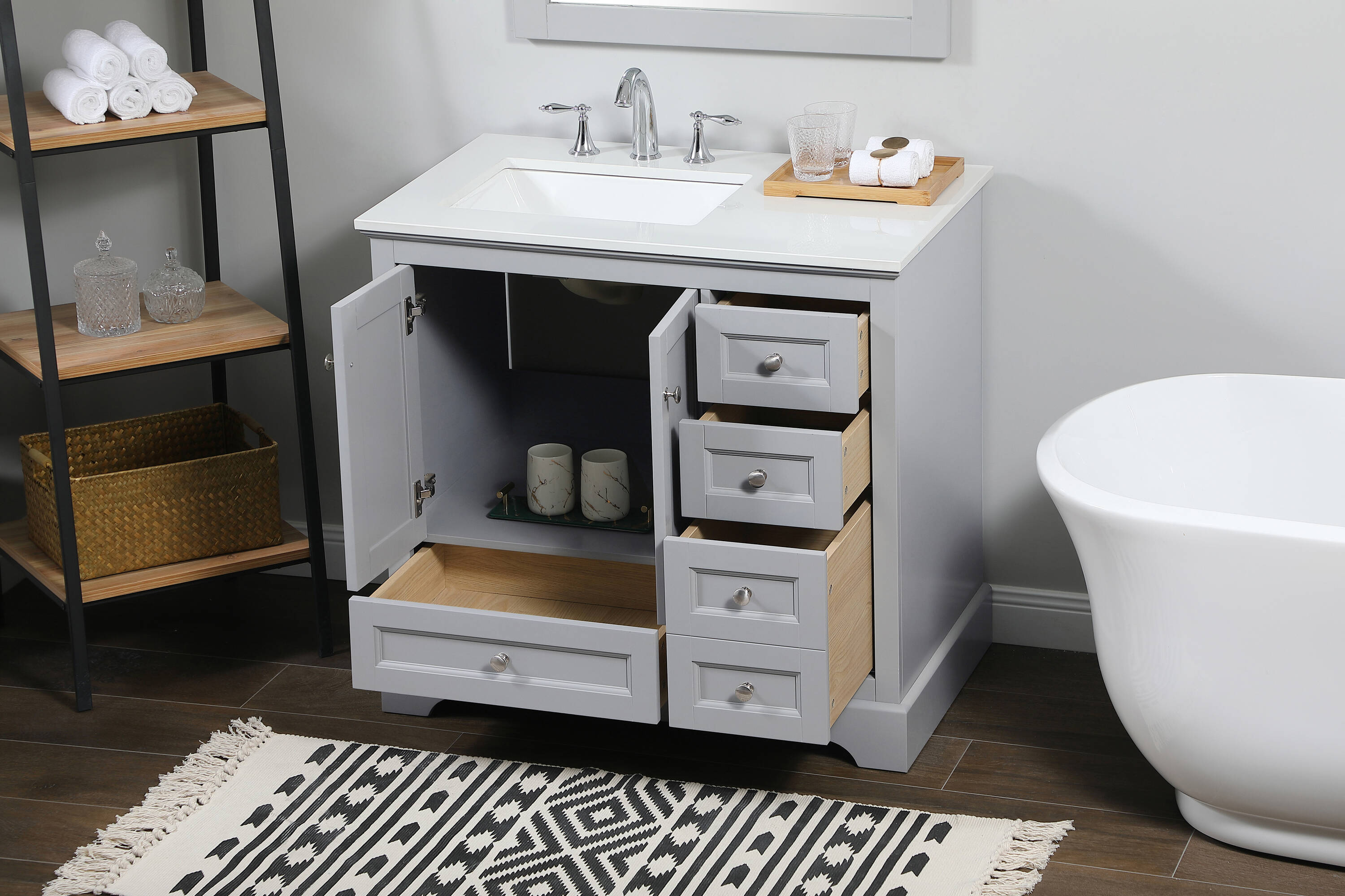 Elegant Decor HF46608GR Bath-Vanity-Combo - View #5