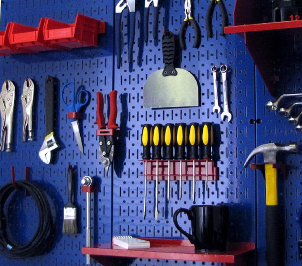 Wall Control 2-Piece Steel Pegboard in Blue (16-in W x 32-in H) in the ...