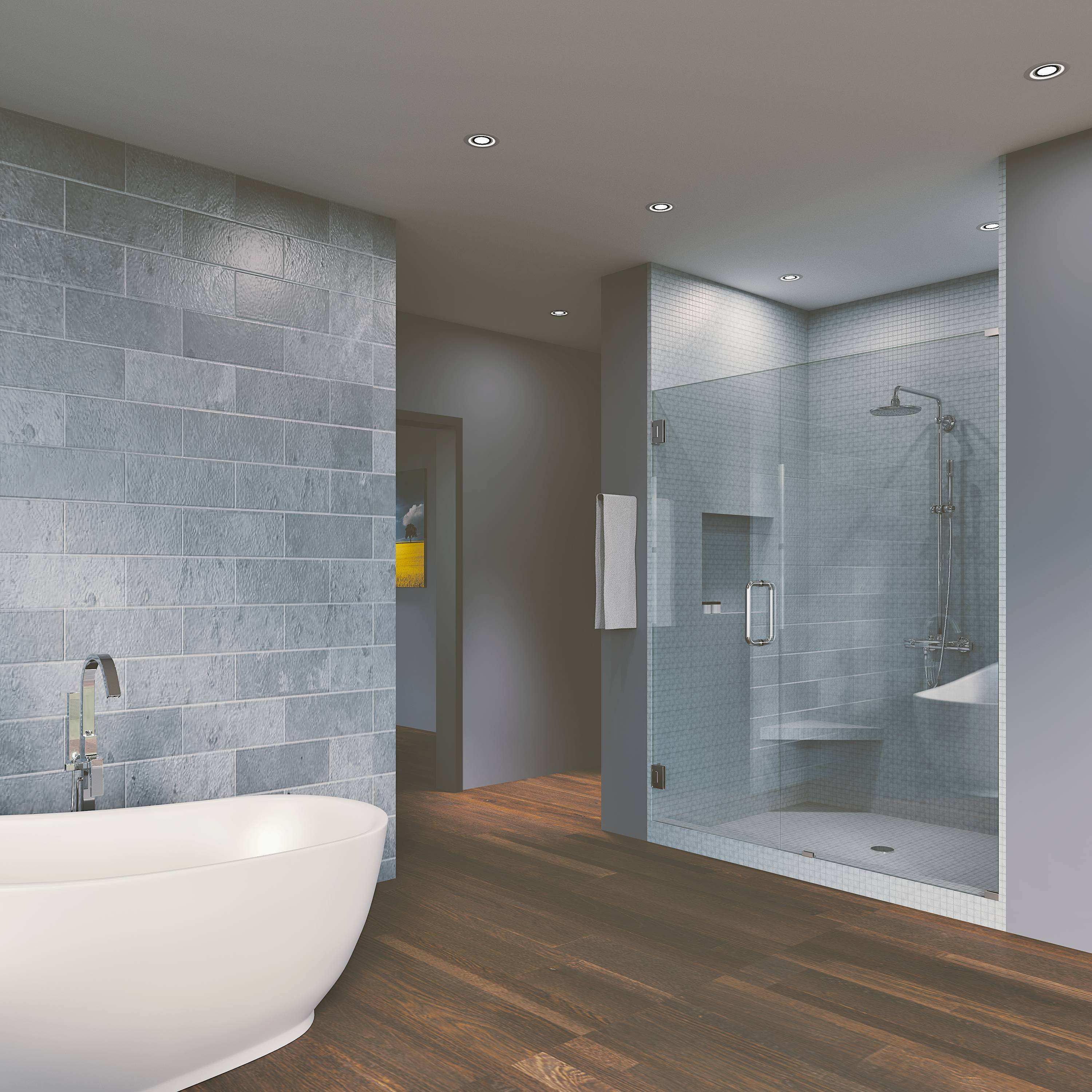 Symphony Shower Doors Chrome 37-1/2-in x 76-in Frameless