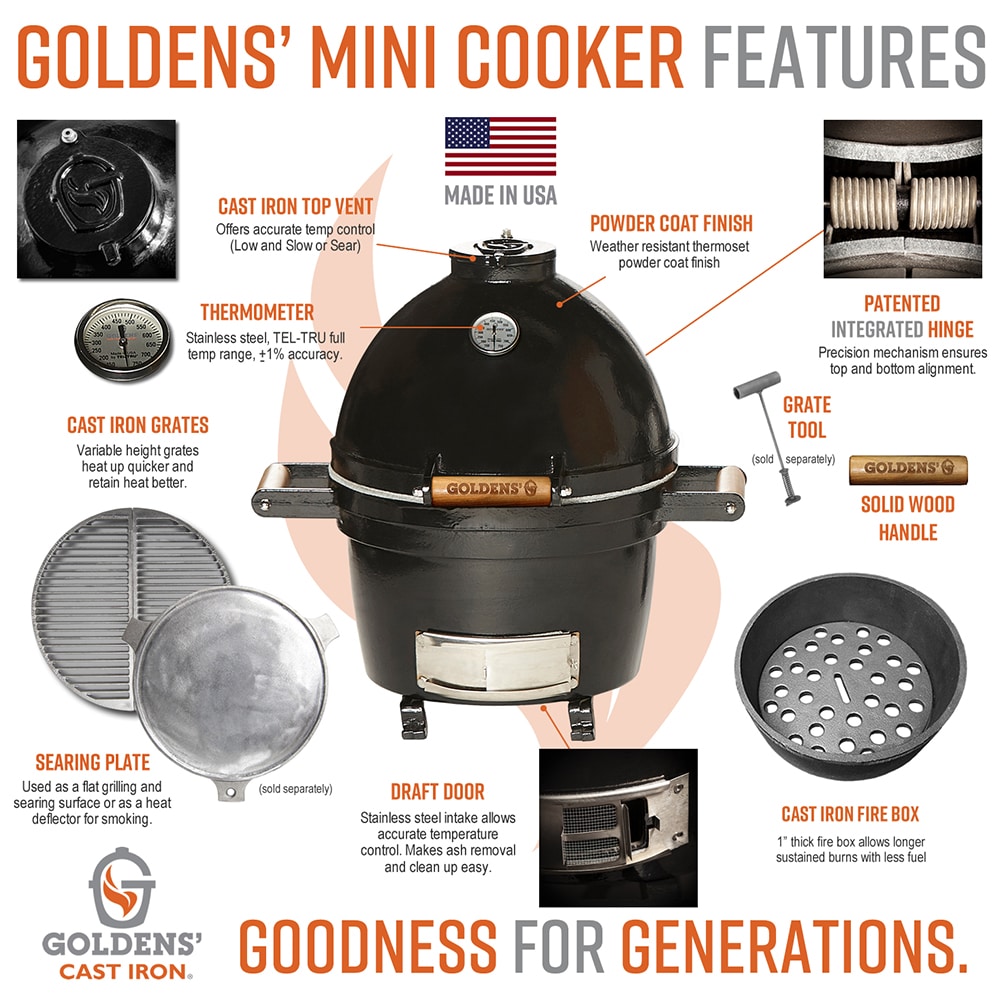 Goldens' Cast Iron 13607 Charcoal-Grills - View #9