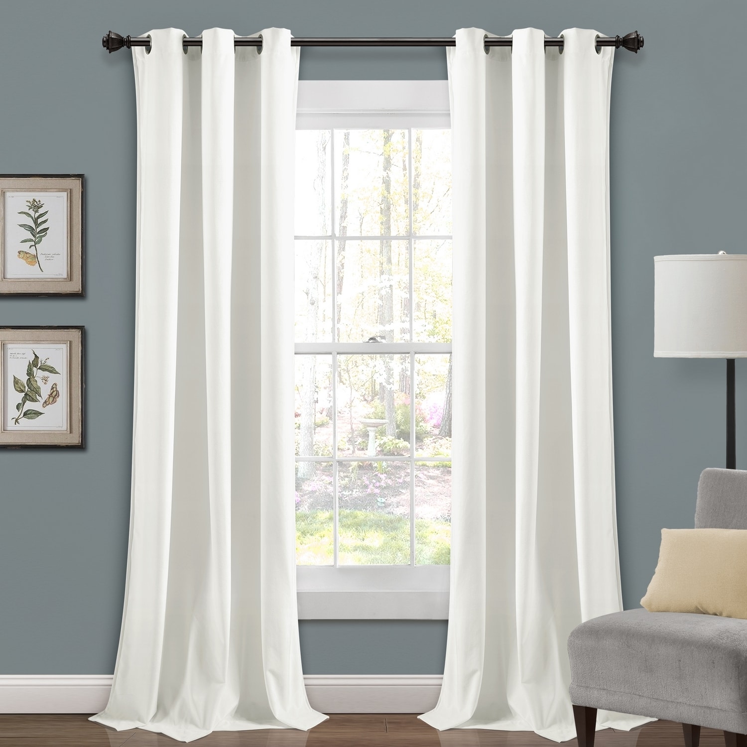 Lush Decor 16T004122 84-Inches OffWhite Light filtering Grommet Curtain panel pair