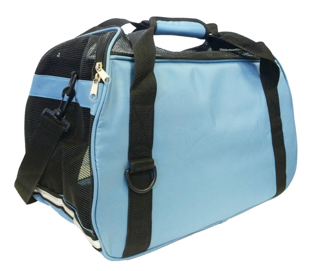 Pet Life 16-in x 9-in x 11-in Blue Collapsible Nylon Small Dog/Cat Bag in  the Pet Carriers department at