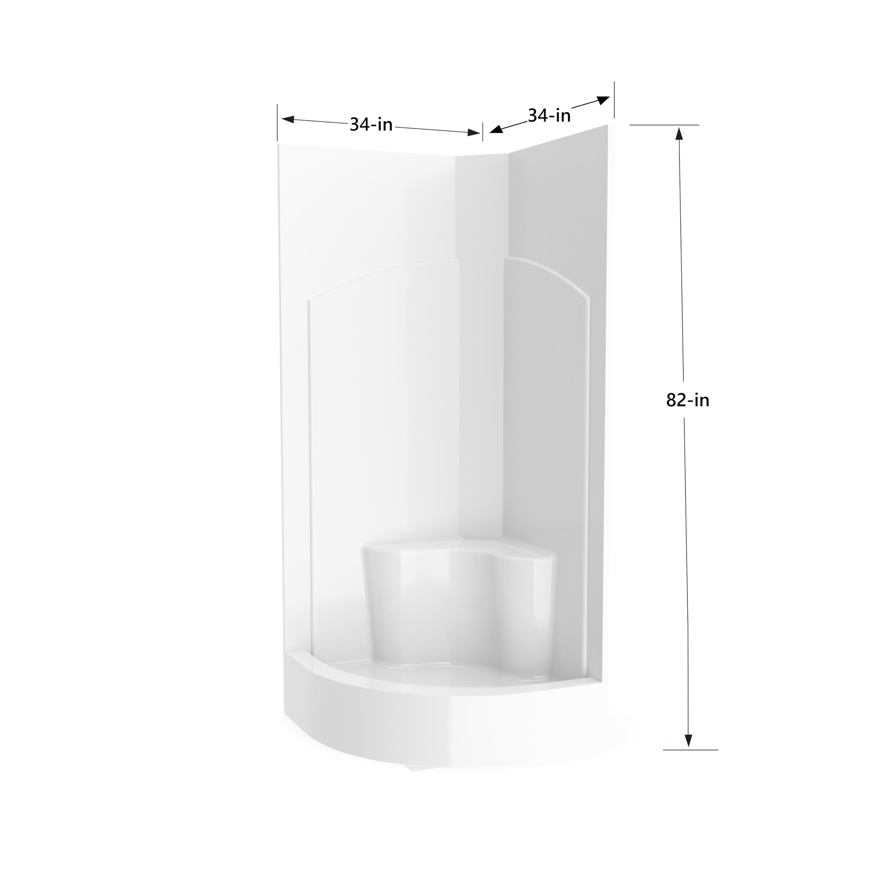 Laurel Mountain LM3434NAWHT Alcove-Shower-Kit - View #6