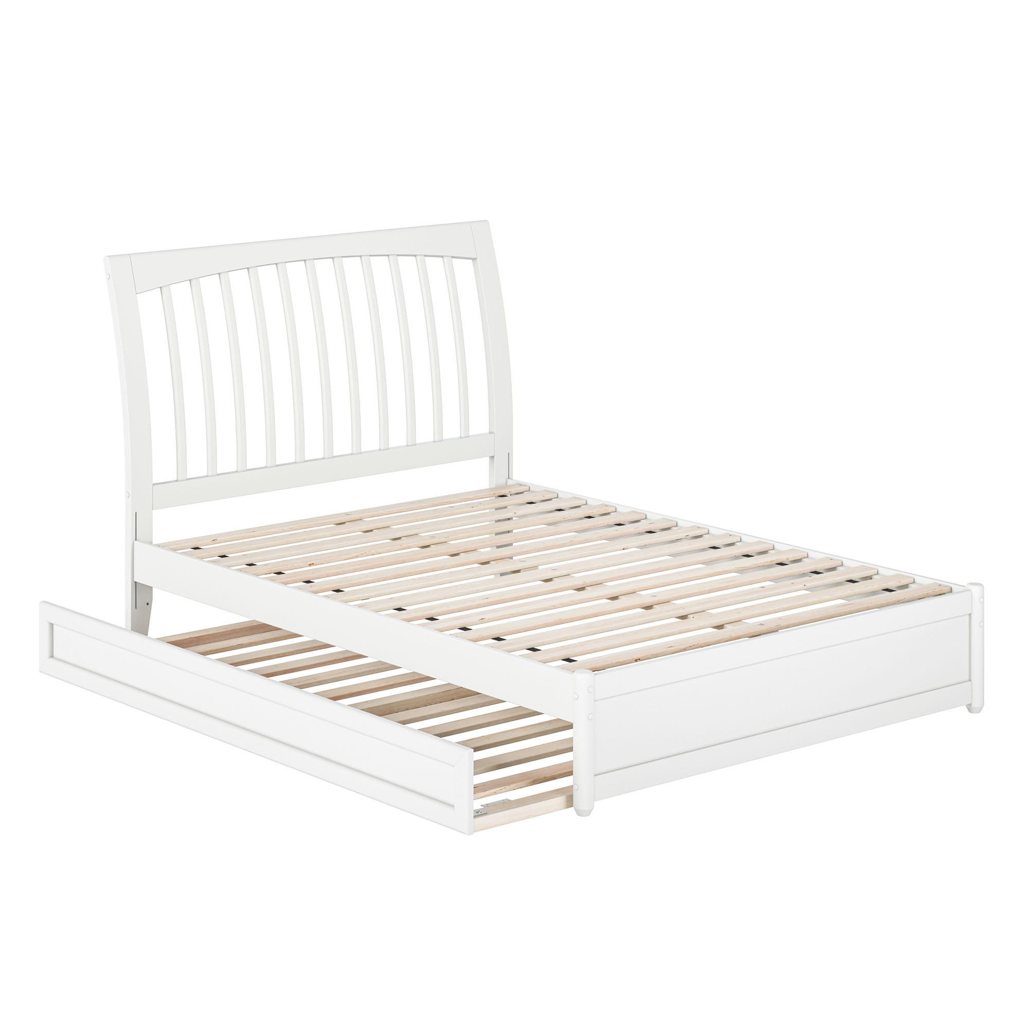 AFI - Full White Wood Platform Bed with Headboard