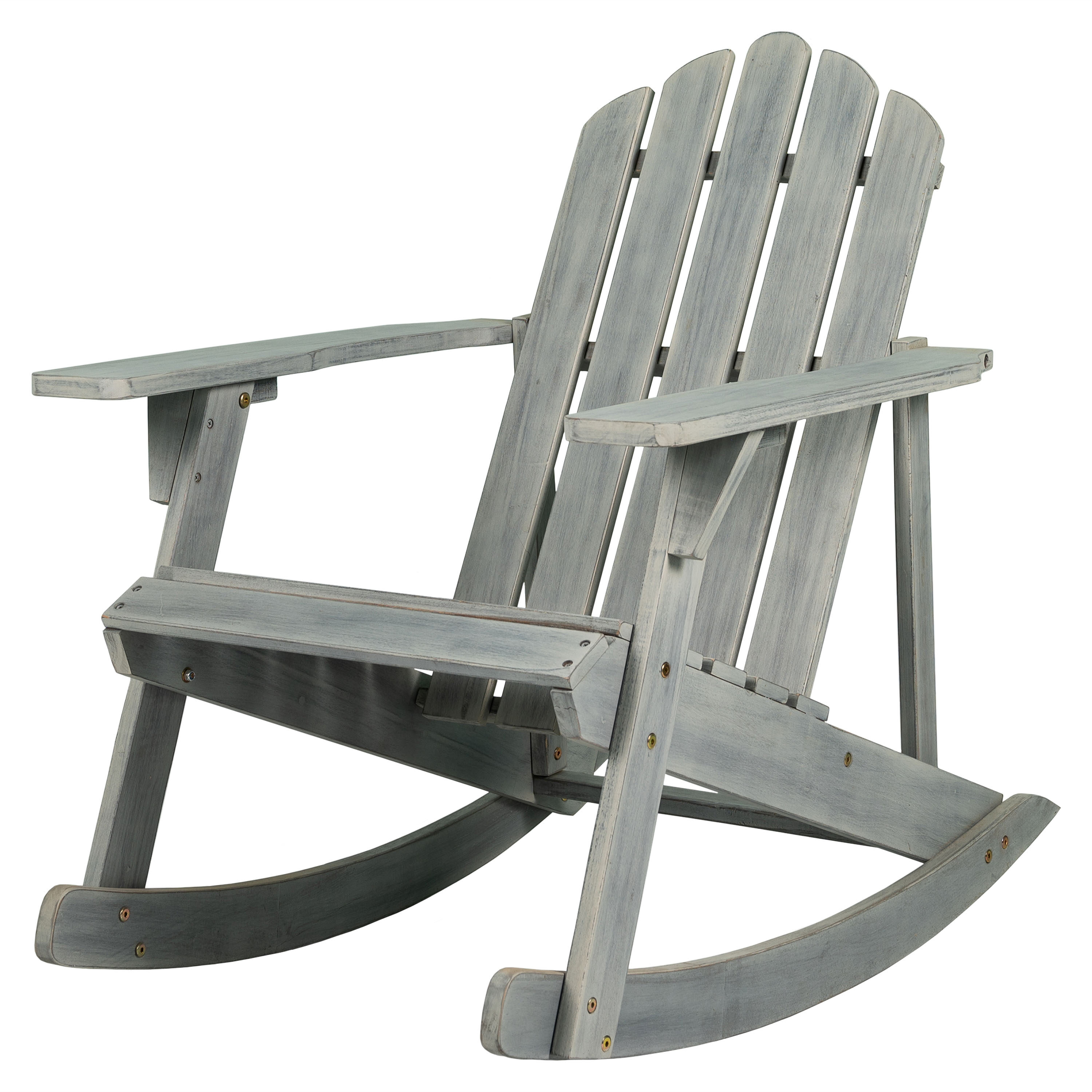 JONATHAN  Y PAT1000B Kiawah Classic Bohemian Gray Wood Frame Stationary Adirondack Chair with Solid Seat