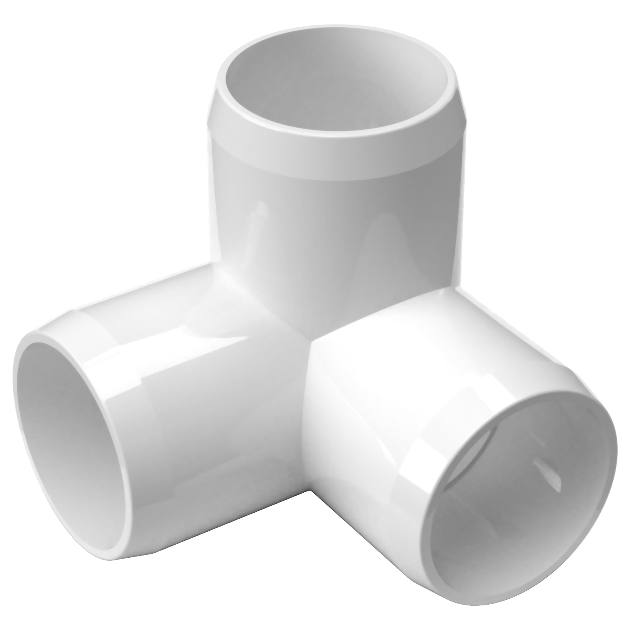 3-Way Elbow PVC Fitting, Furniture Grade, 1-1/4 size, White (Pack of 4), Size: 1-1/4 inch