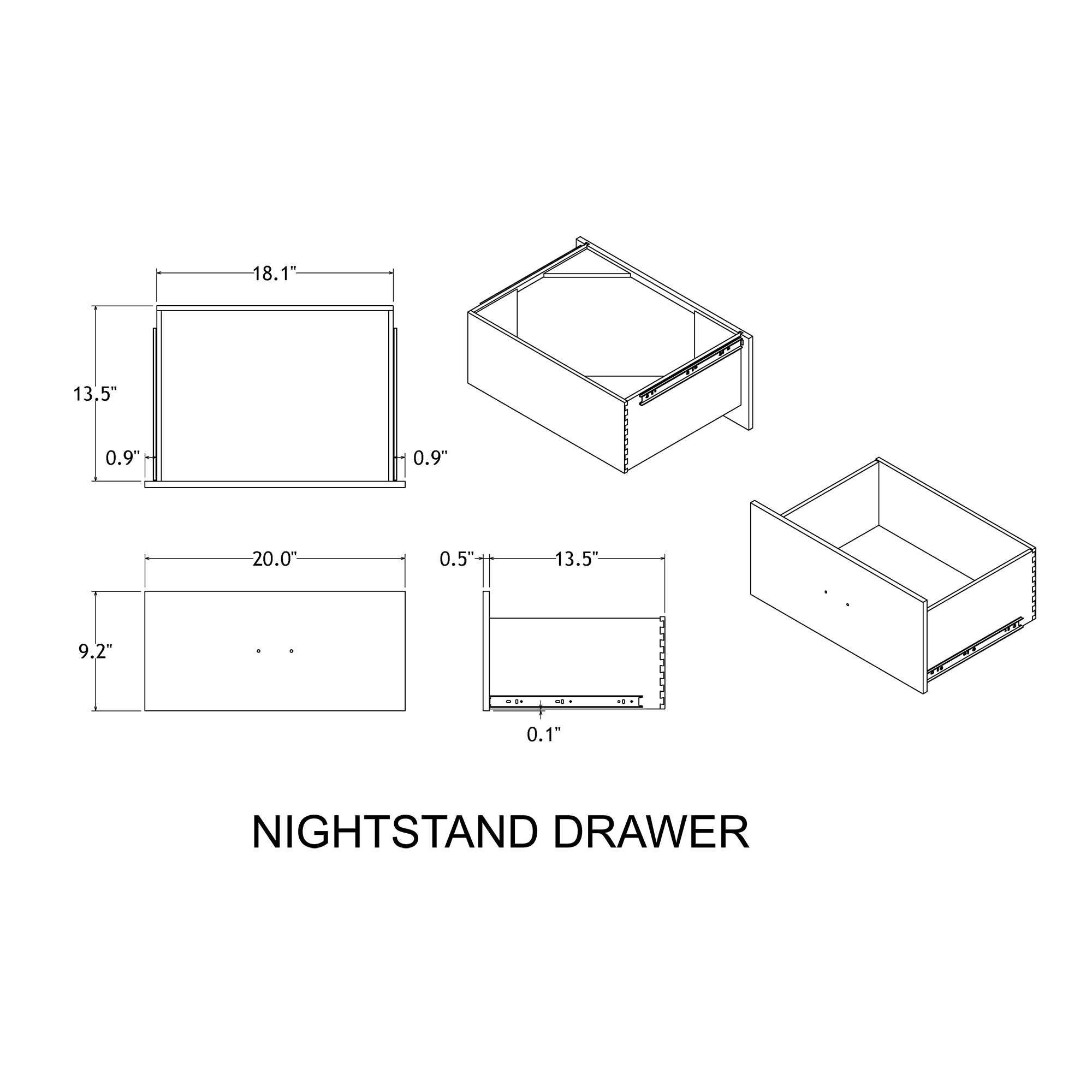 GLANZEND 6514SYEWZ nightstands - View #4