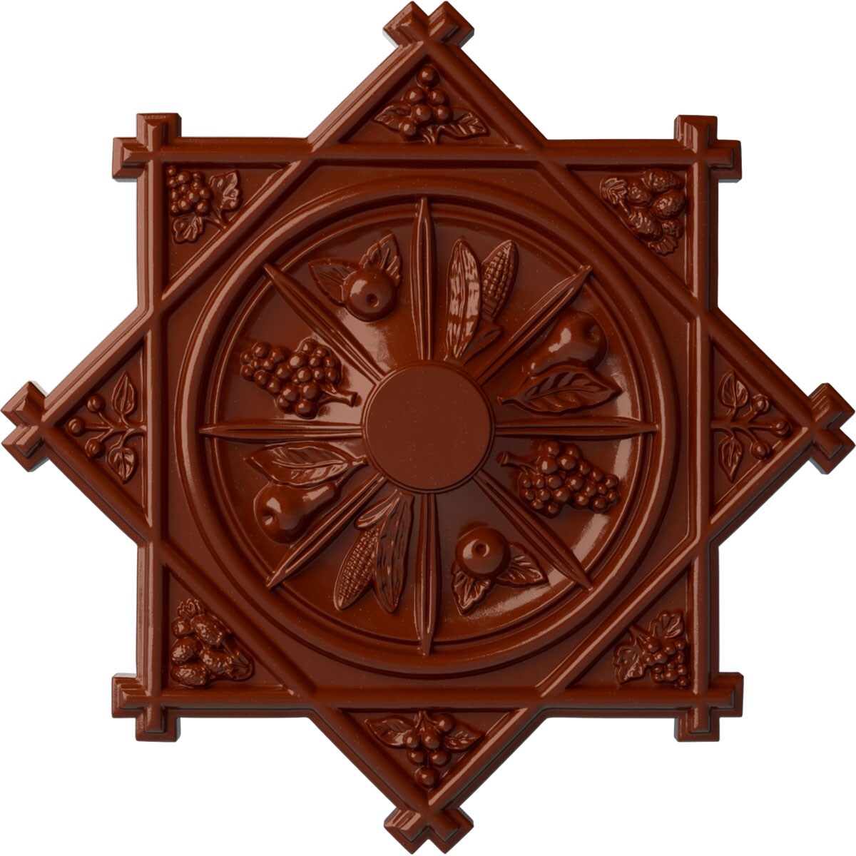 Ekena Millwork CM38ANFIF Antilles 38.25-in W x 38.25-in L Painted Firebrick Polyurethane Whole Ceiling Medallion