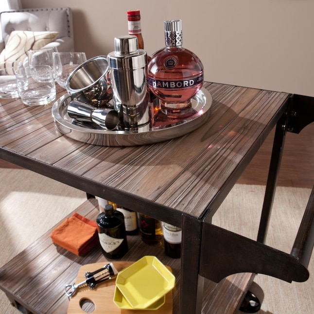 Boston Loft Furnishings Gray Wood Base with Wood Top Kitchen Cart (20.5-in x 34.25-in x 30-in) Boston Loft Furnishings Gray Wood Base with Wood Top Kitchen Cart (20.5-in x 34.25-in x 30-in)