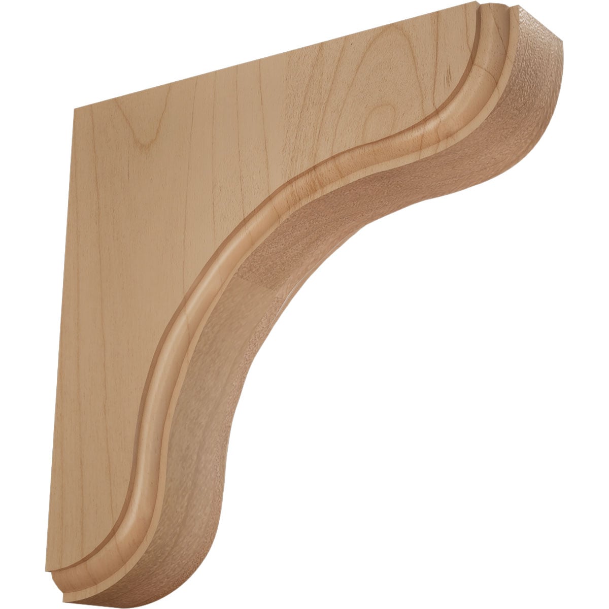 Ekena Millwork BKTW02X06X06EAAL Eaton 1-3/4-in x 5-1/2-in x 5-1/2-in Alder Brown Wood Standard bracket