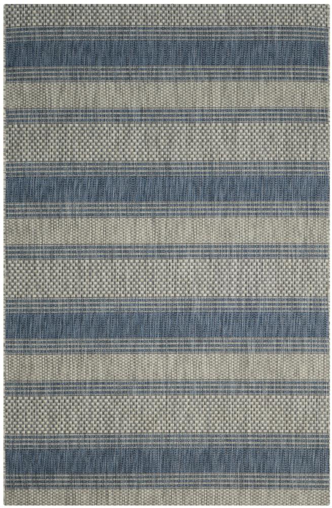 Safavieh Courtyard Pedusa 9 x 12 Gray/Navy Indoor/Outdoor Stripe ...