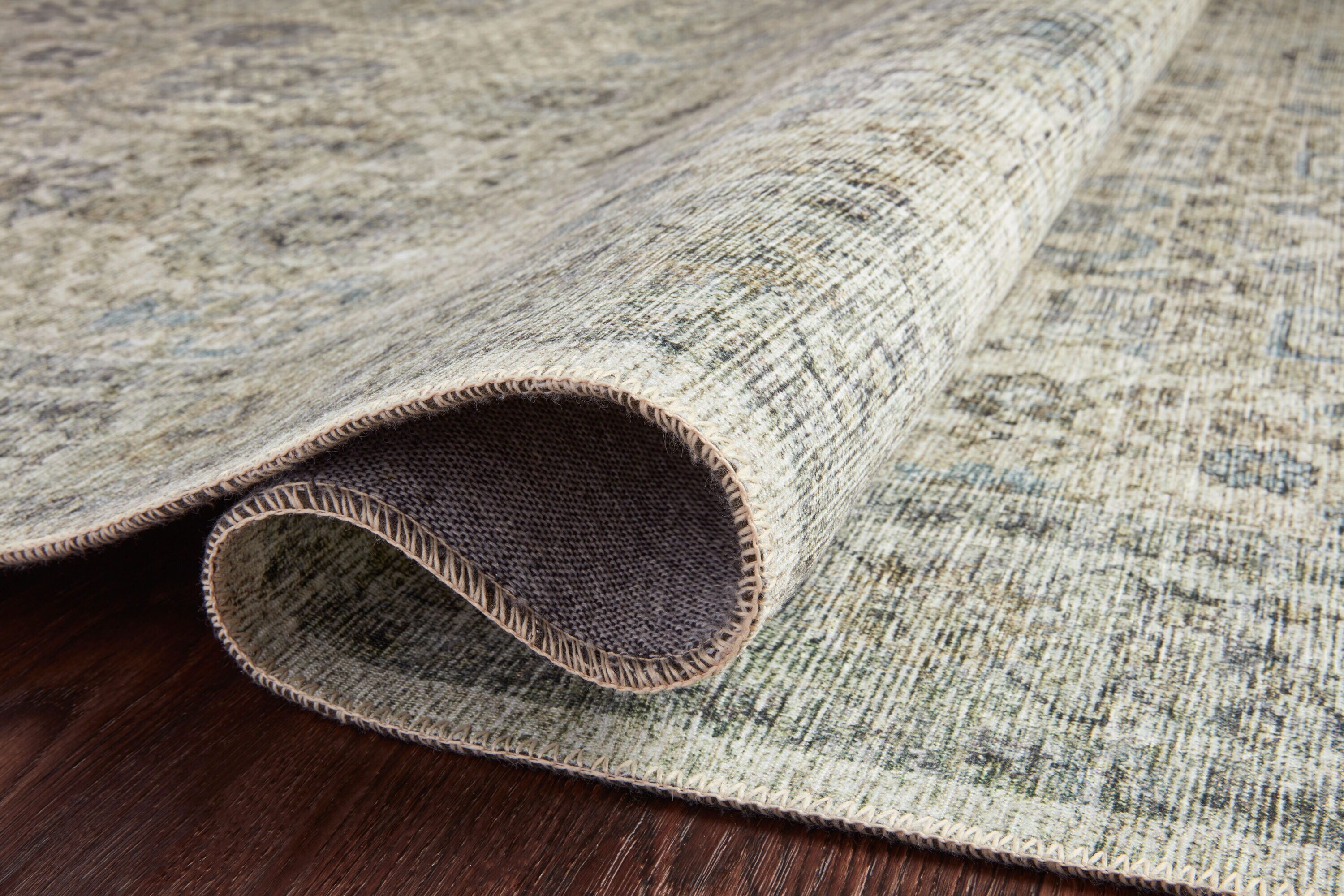 Blue Rectangular Oriental Synthetic Reversible Accent Rug