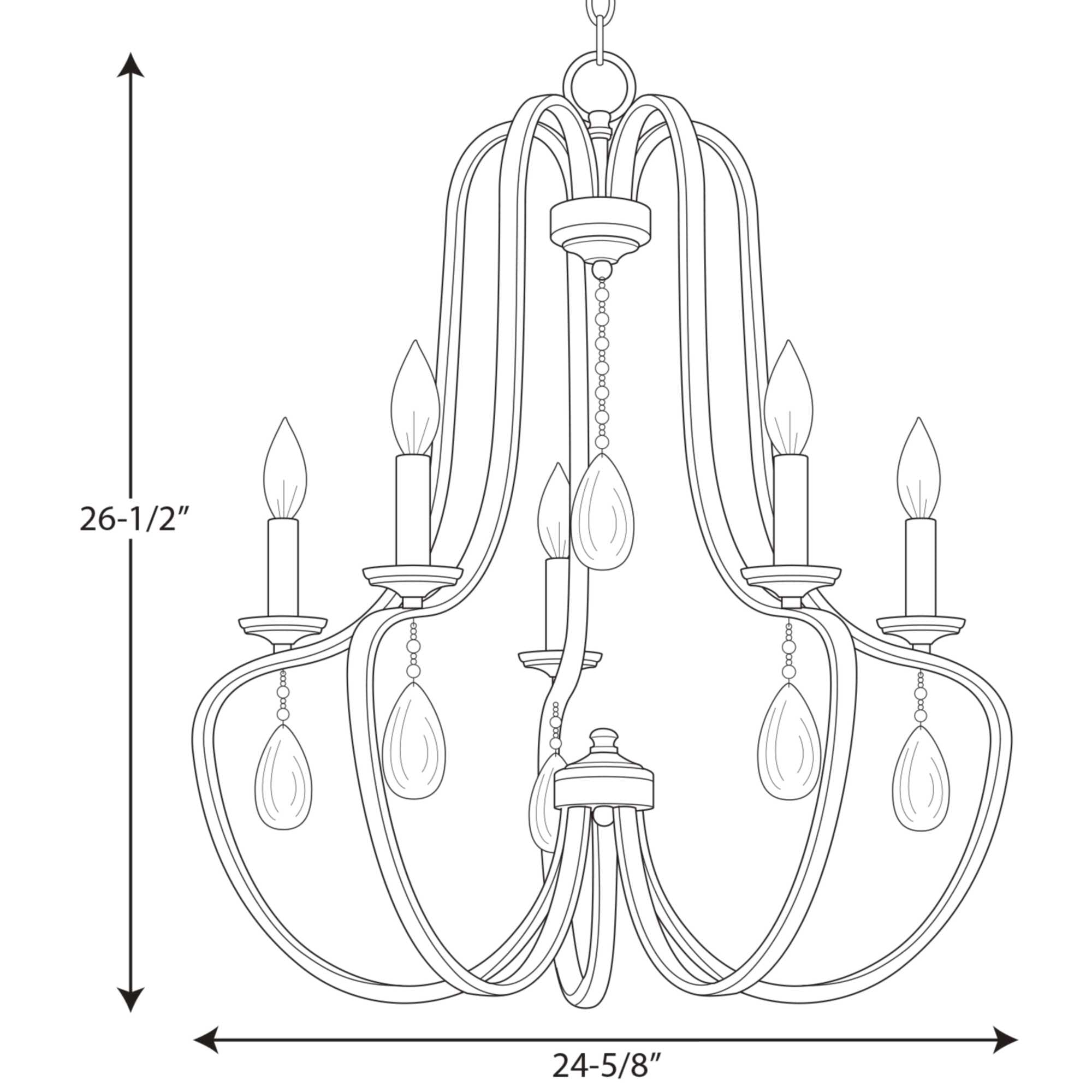 Progress Lighting Anjoux 5-Light Silver Ridge Transitional Led