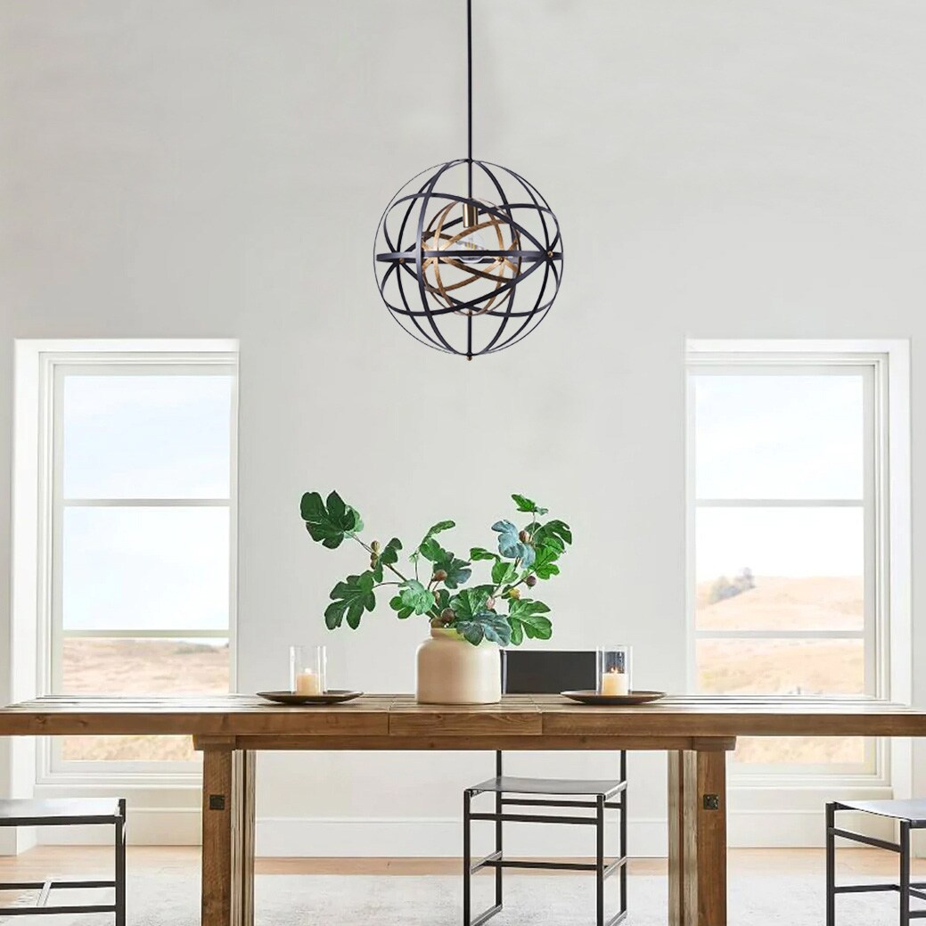 Aiwen 1-Light Black Industrial Chandelier DYJ-BG812 at Lowes.com