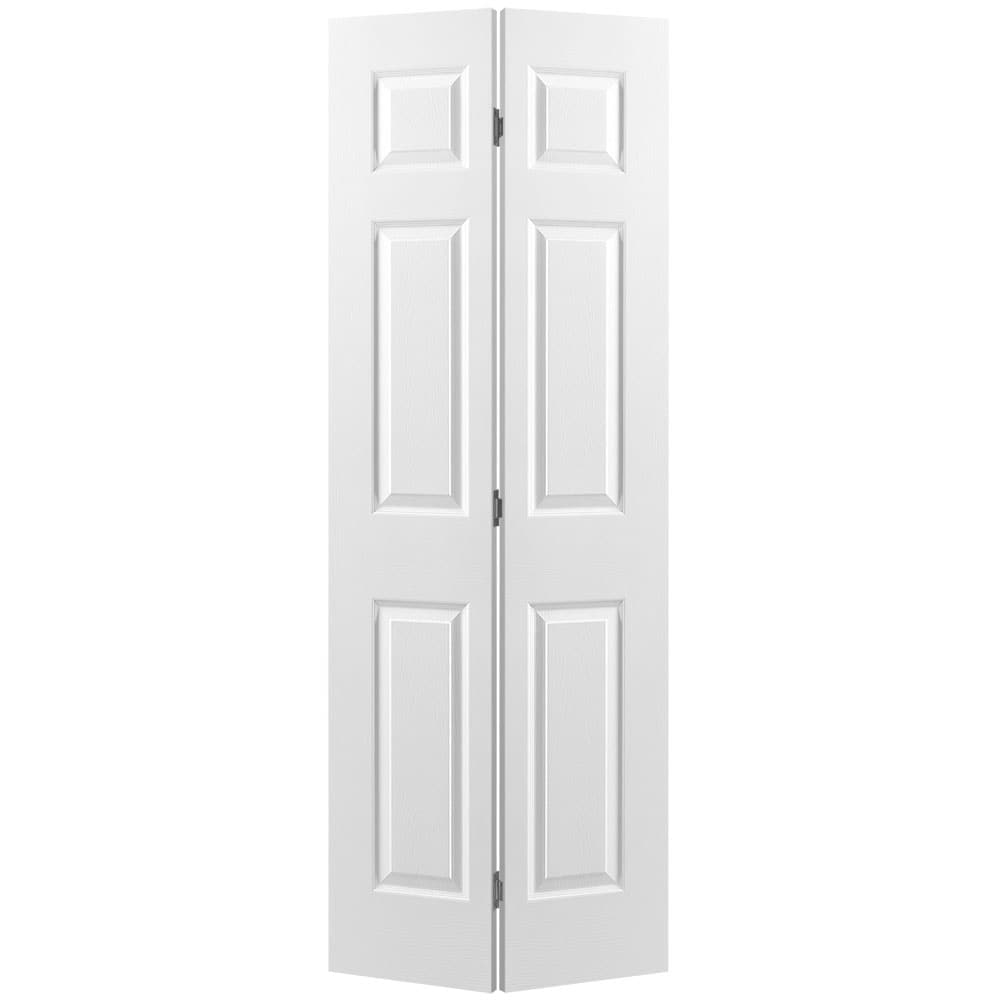 Masonite 1316584 Traditional 30-in x 80-in Primed 6-panel Textured Hollow core Primed Molded composite Closet Bifold Door
