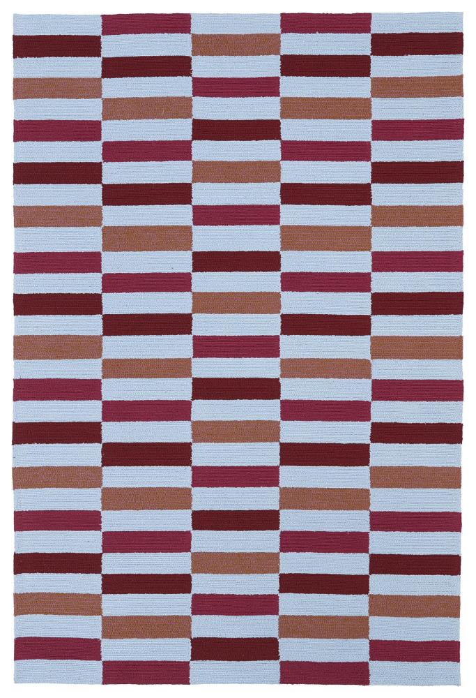 Kaleen MAT03-08-86116 Matira 9 x 12 Cranberry Indoor Stripe Coastal Area Rug