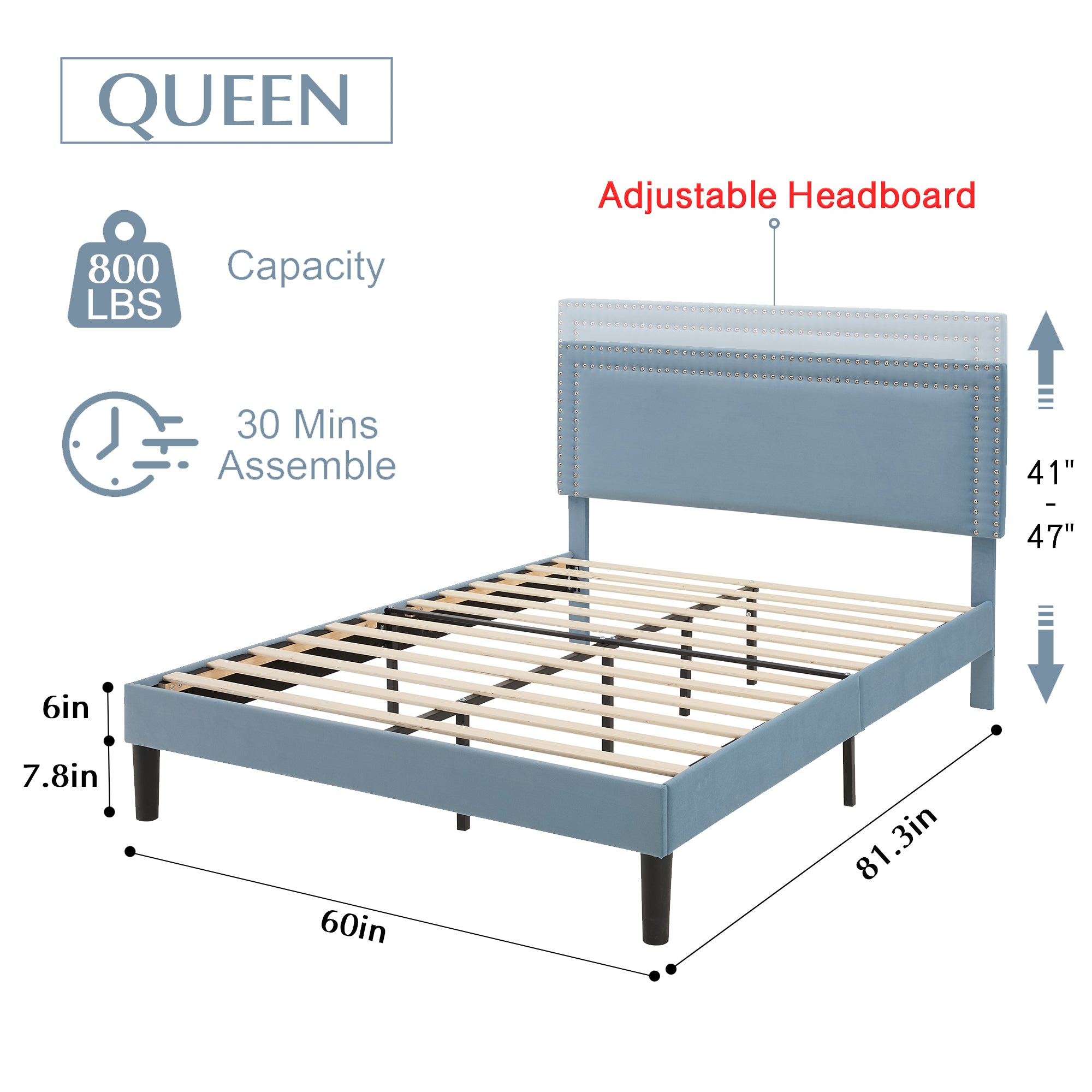 Vecelo LOE-CY-QB05-LBLU beds - View #3