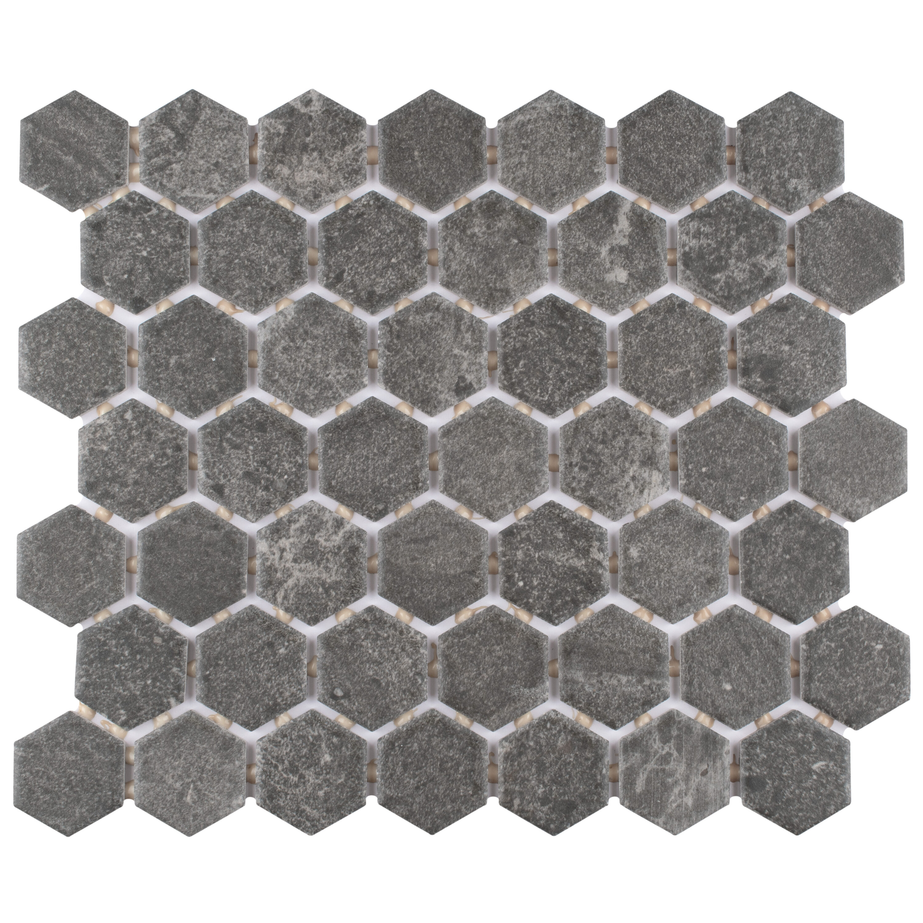 Affinity Tile S1FRGLVXDG Sample- Liverpool Hex Dark Grey 7-in x 7-in Matte Ceramic Patterned Hexagon Floor and Wall Tile