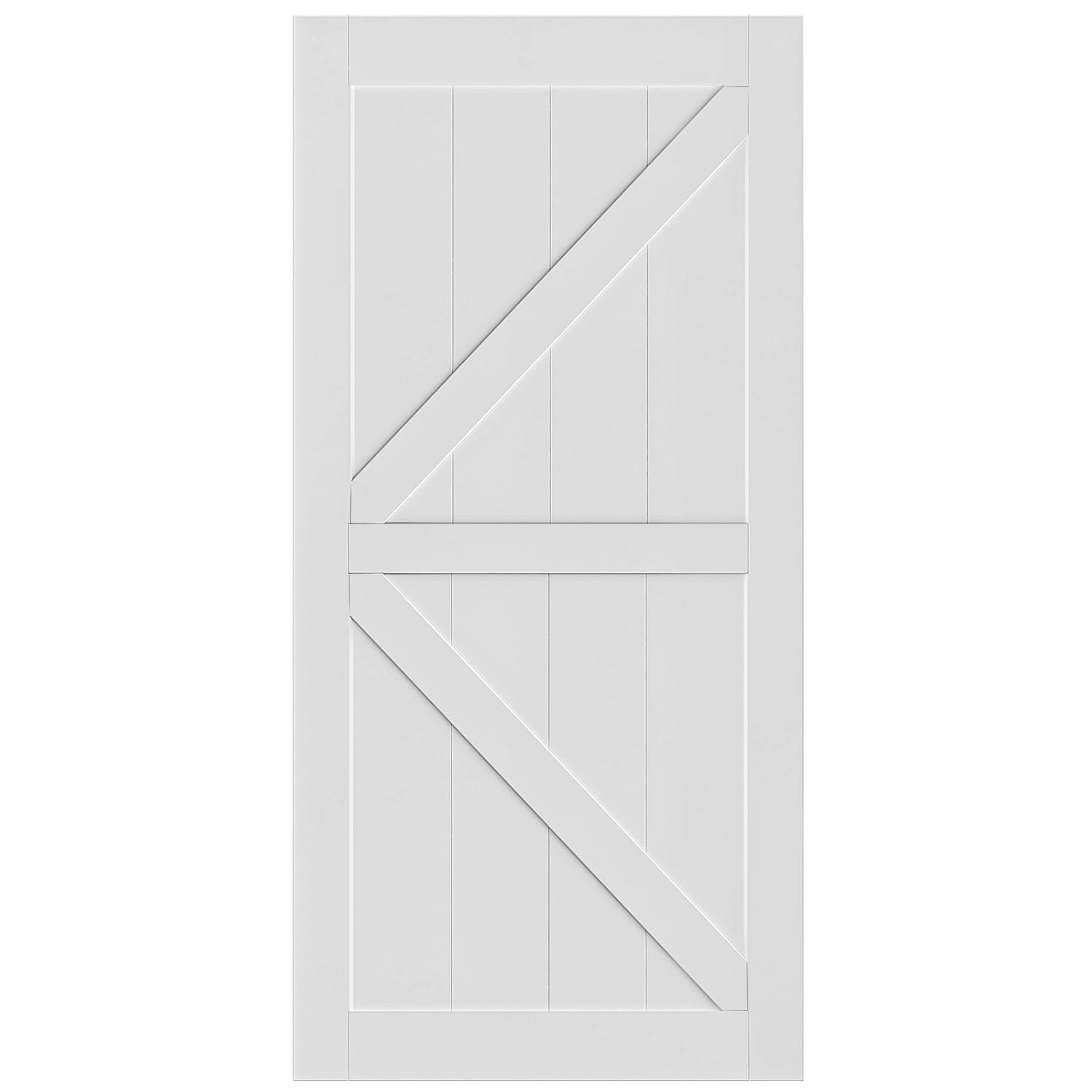 SINOFURN SYB590018WT 36-in x 84-in White Wood Solid core Single (Hardware Not Included)
