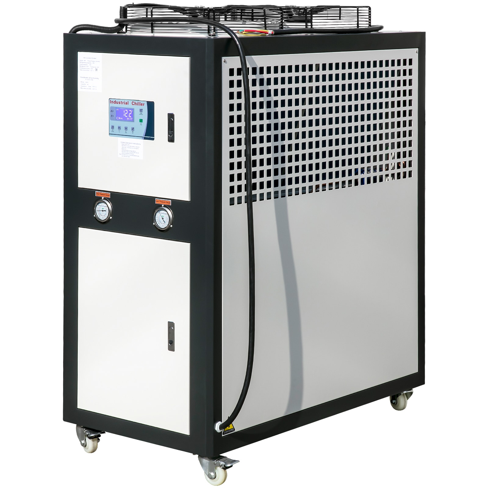 VEVOR Water Chiller 6Ton Capacity  Industrial Chiller 6Hp  Air-Cooled Water Chiller  Finned Condenser  with Micro-Computer Control  Stainless Steel Water Tank Chiller Machine for Cooling Water