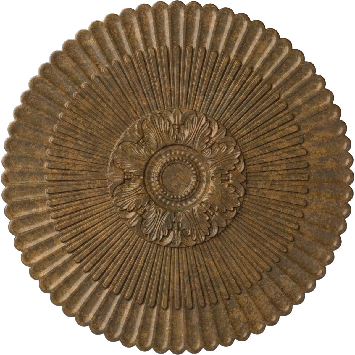 Ekena Millwork CM41NERZS Nexus 41-in W x 41-in L Painted Rubbed Bronze Polyurethane Whole Ceiling Medallion