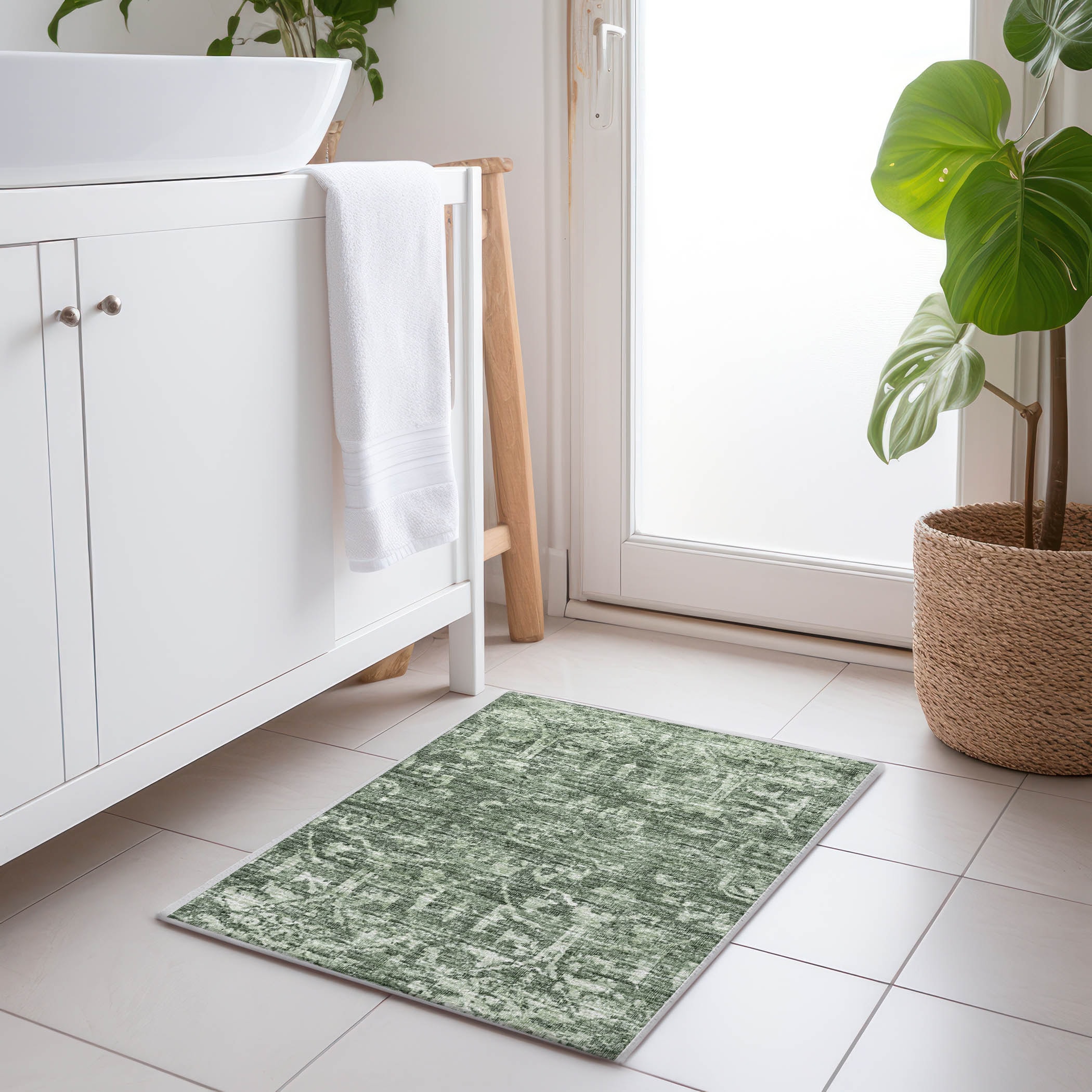 Addison Rugs AMF40GN20X30 Mayfield AMF40GN 2 x 3 (ft) Loomed Green Rectangular Indoor Abstract Machine washable Pet Friendly Area rug