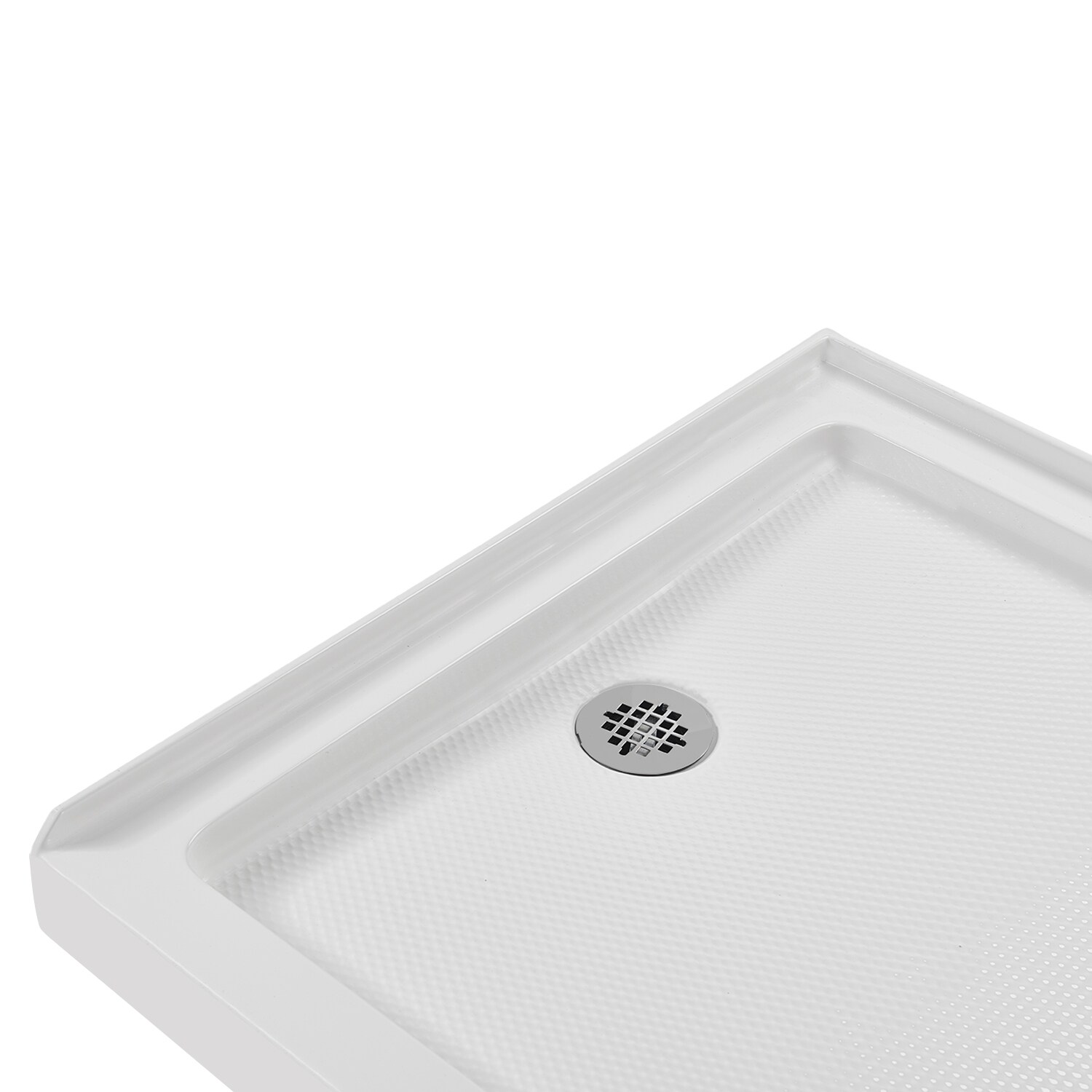 36'' Square Glossy White Acrylic Shower Base with ABS Drain