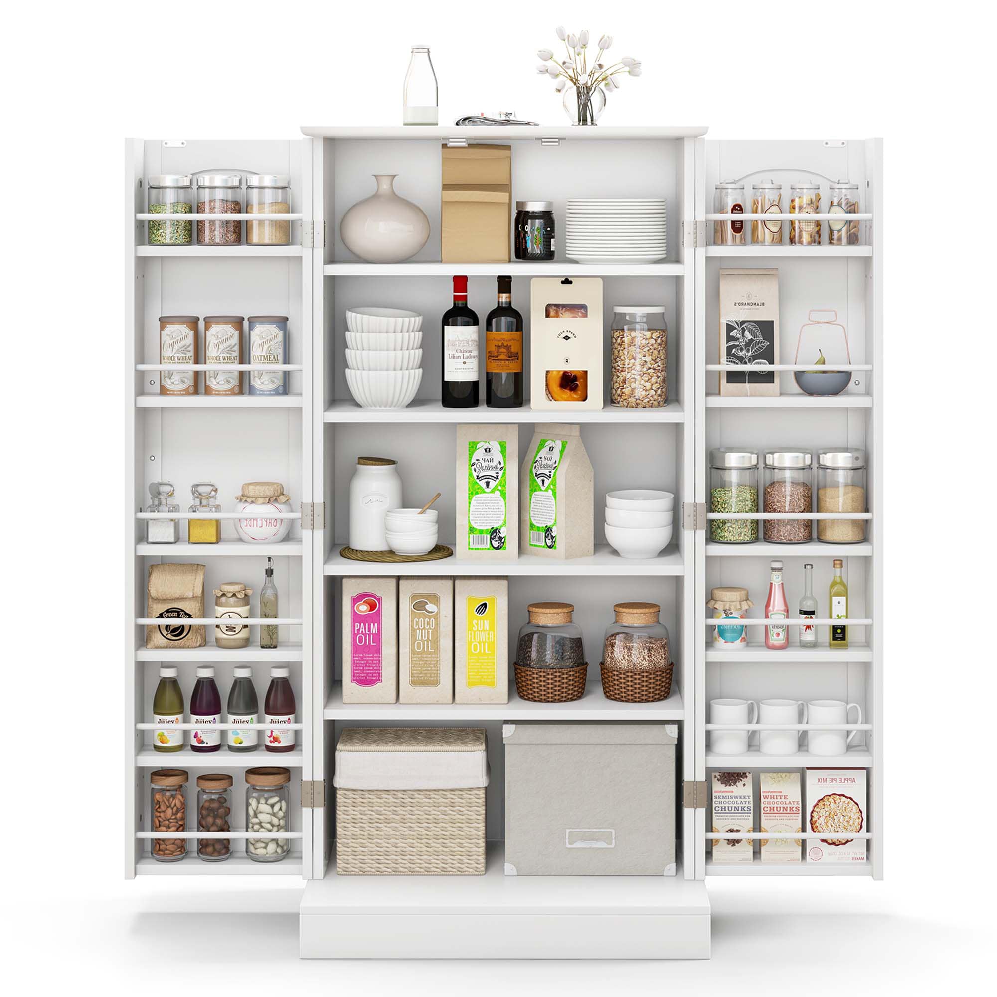 Costway HCST00418 16-in W 2-Door White Accent Cabinet
