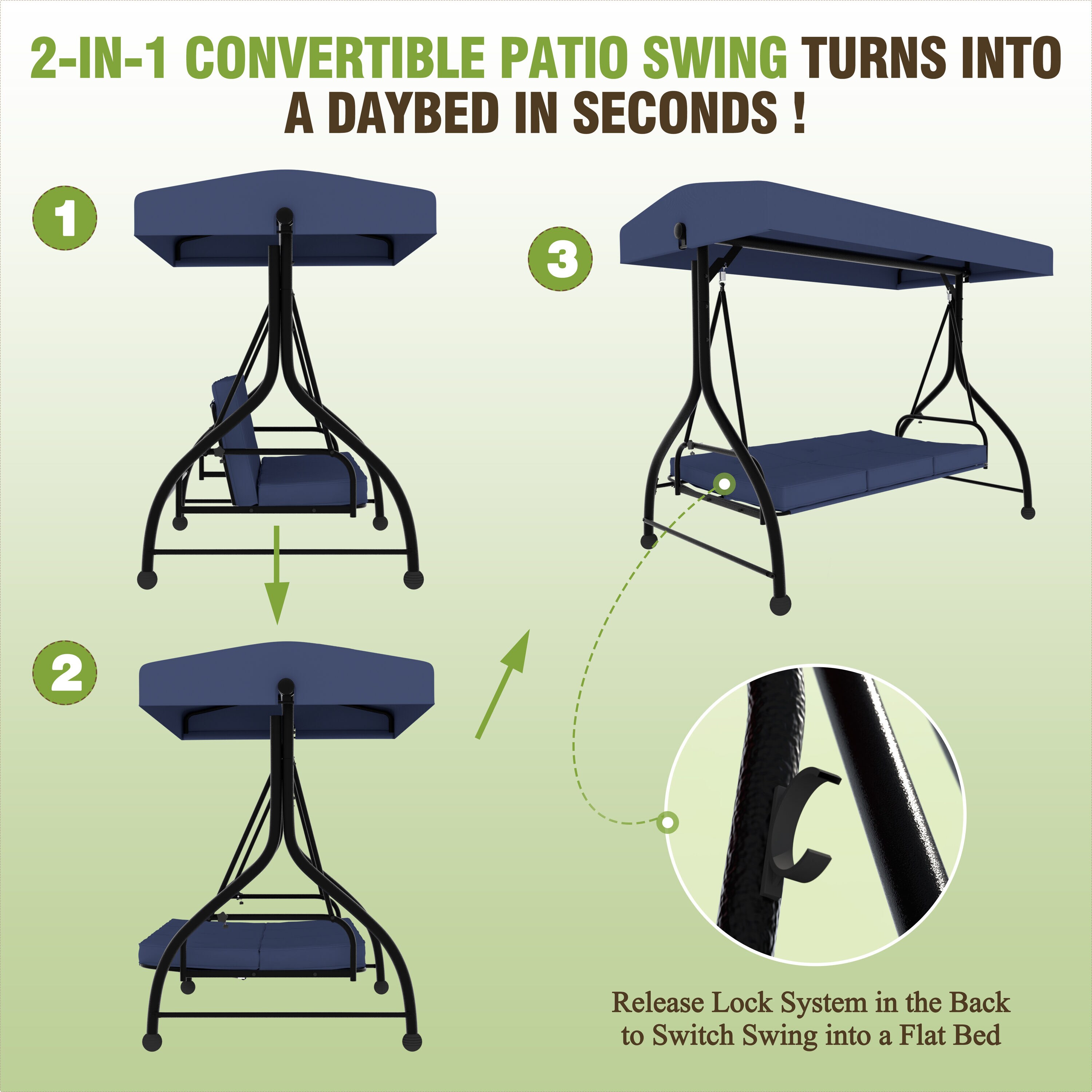 VEIKOUS PG0210-16CW Swing-Gliders - View #8