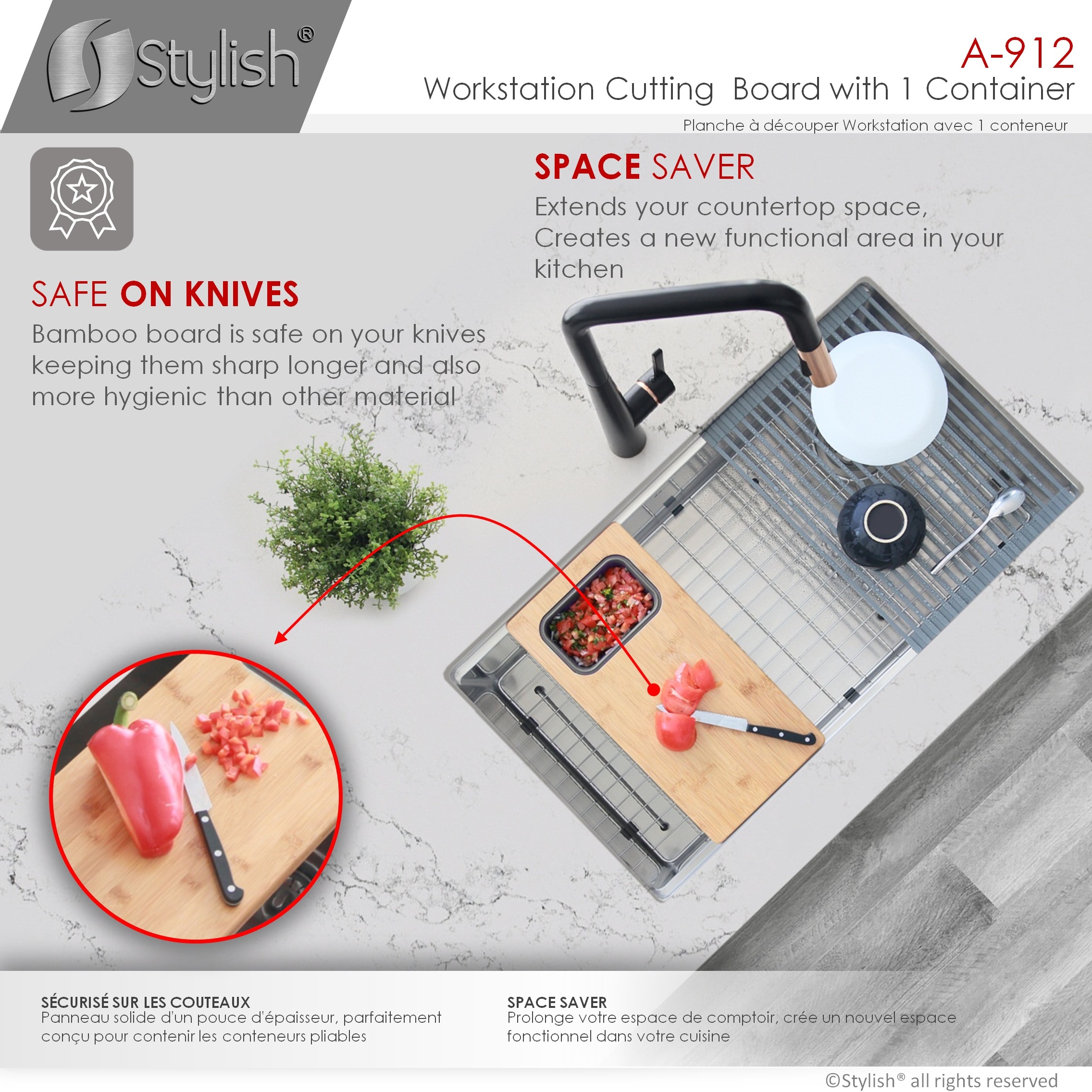 Stylish 8.5-in L x 18-in W Wood Cutting Board in the Cutting Boards  department at