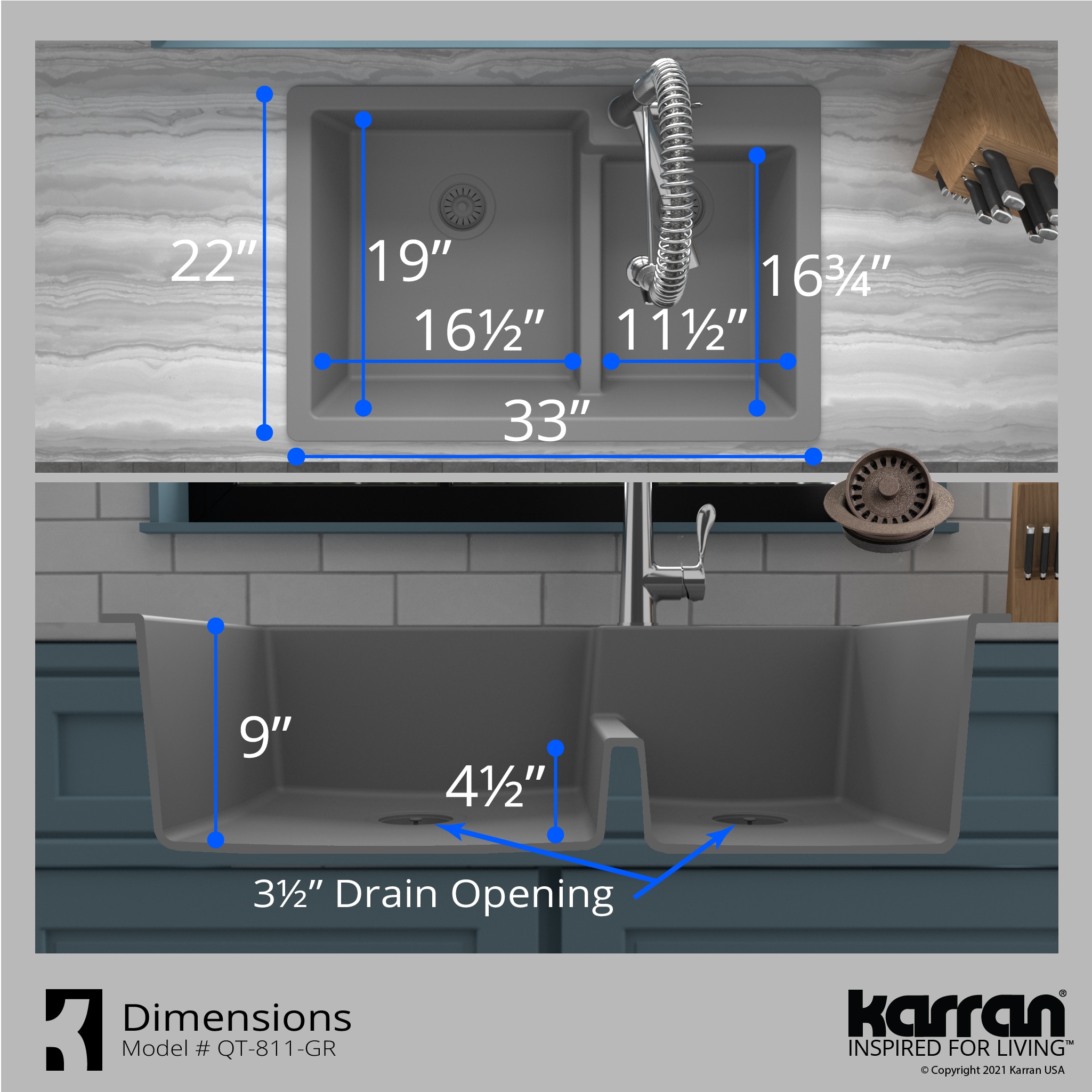 Karran QT-811-GR Kitchen-Sinks - View #8