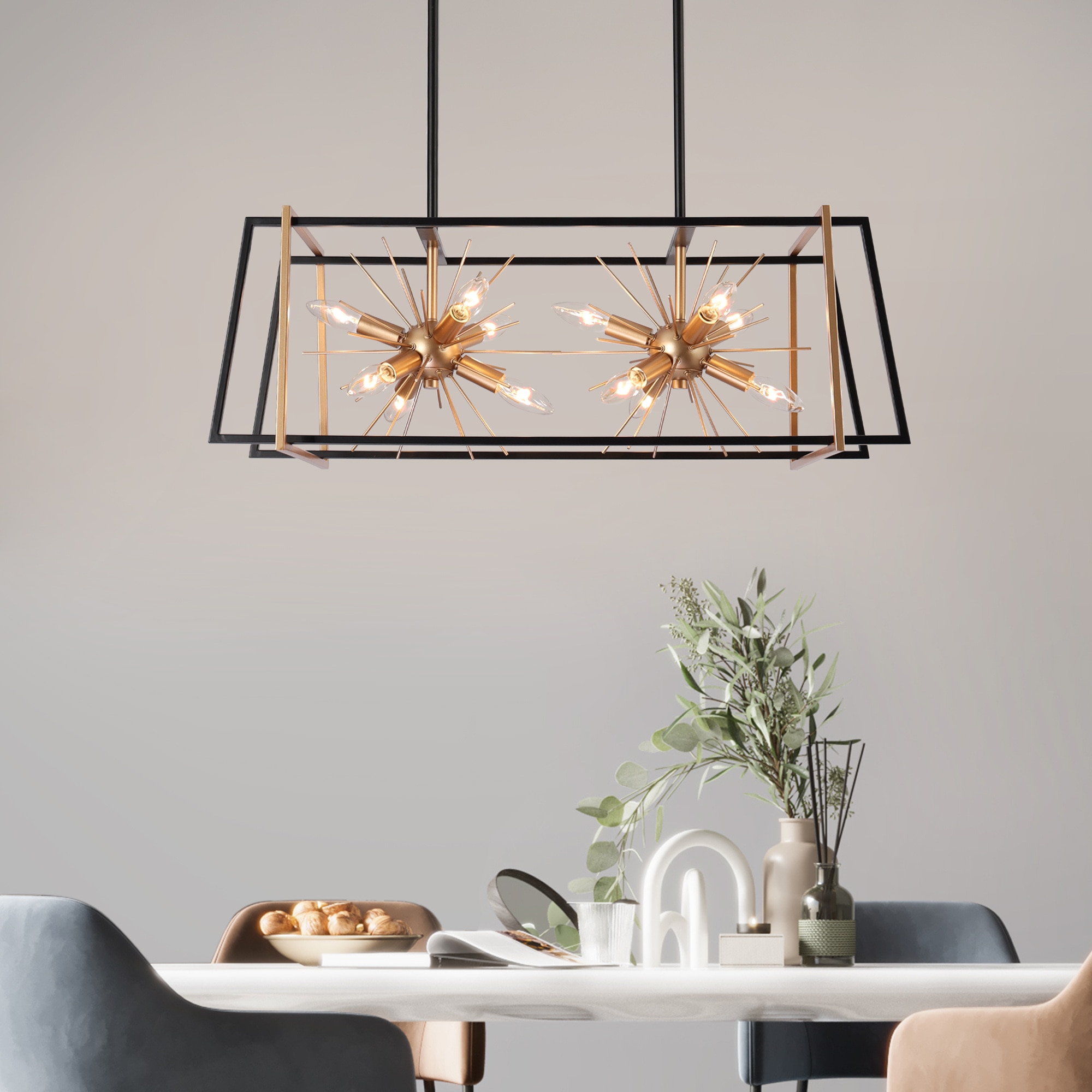 ZEVNI L3AQBZUVW4470S17 Brion 12 -Light Matte Black Modern/contemporary Cage For Use in Bedrooms, Dining Rooms, Foyers, Kitchens, Living Rooms Chandelier