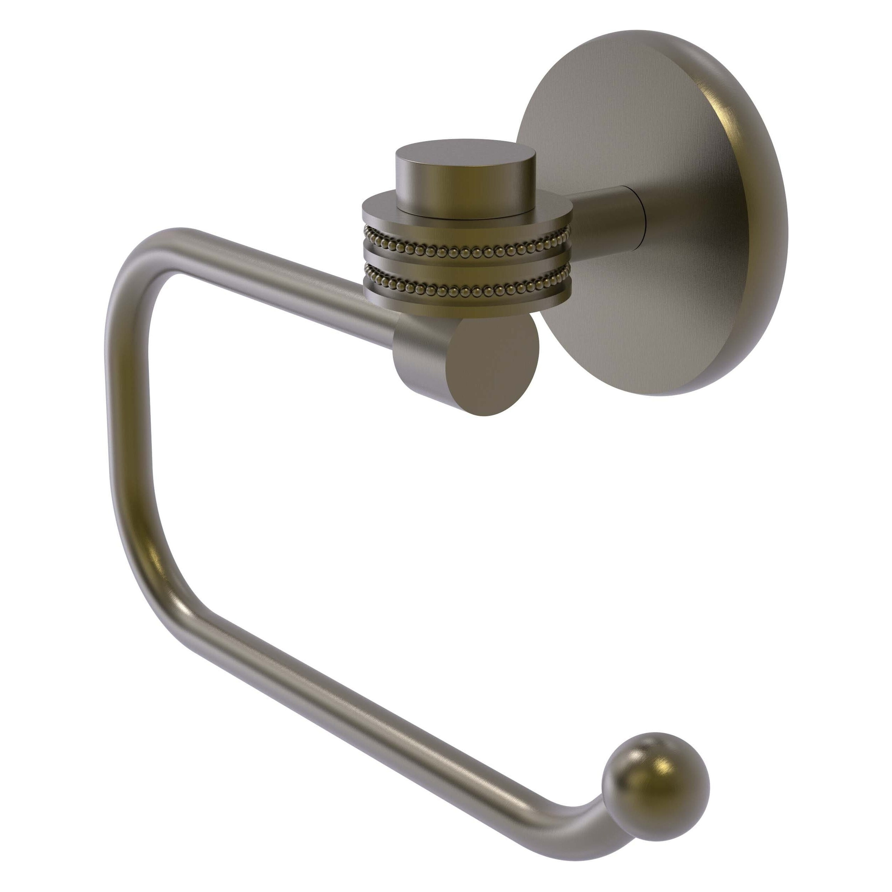Allied Brass 7124ED-ABR Satellite Orbit One Antique Brass Wall mount Single post Toilet Paper Holder 1 -Rolls with Storage