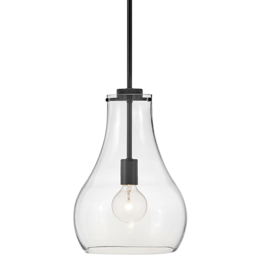 Lark 83117BK Frankie Black Modern/contemporary Clear glass Teardrop Medium Hanging Pendant light