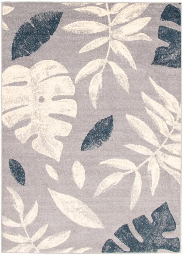 ECARPETGALLERY 315474 Presly 5 x 7 (ft) Loomed Polypropylene Cream Silver Petrol Rectangular Indoor Bohemian/Eclectic Area rug