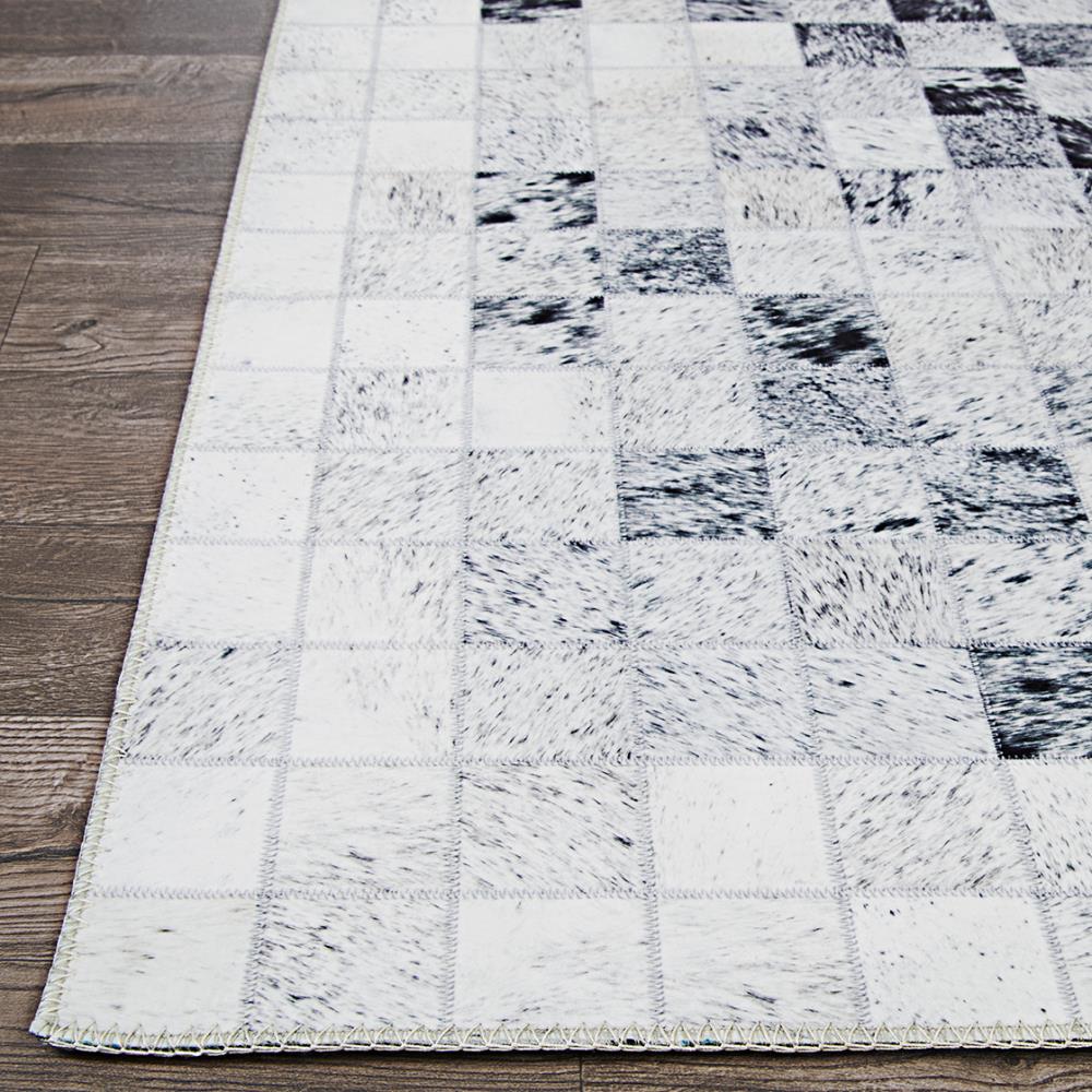 Coal Gray Geometric Faux Cowhide Area Rug 3'9" x 5'5"