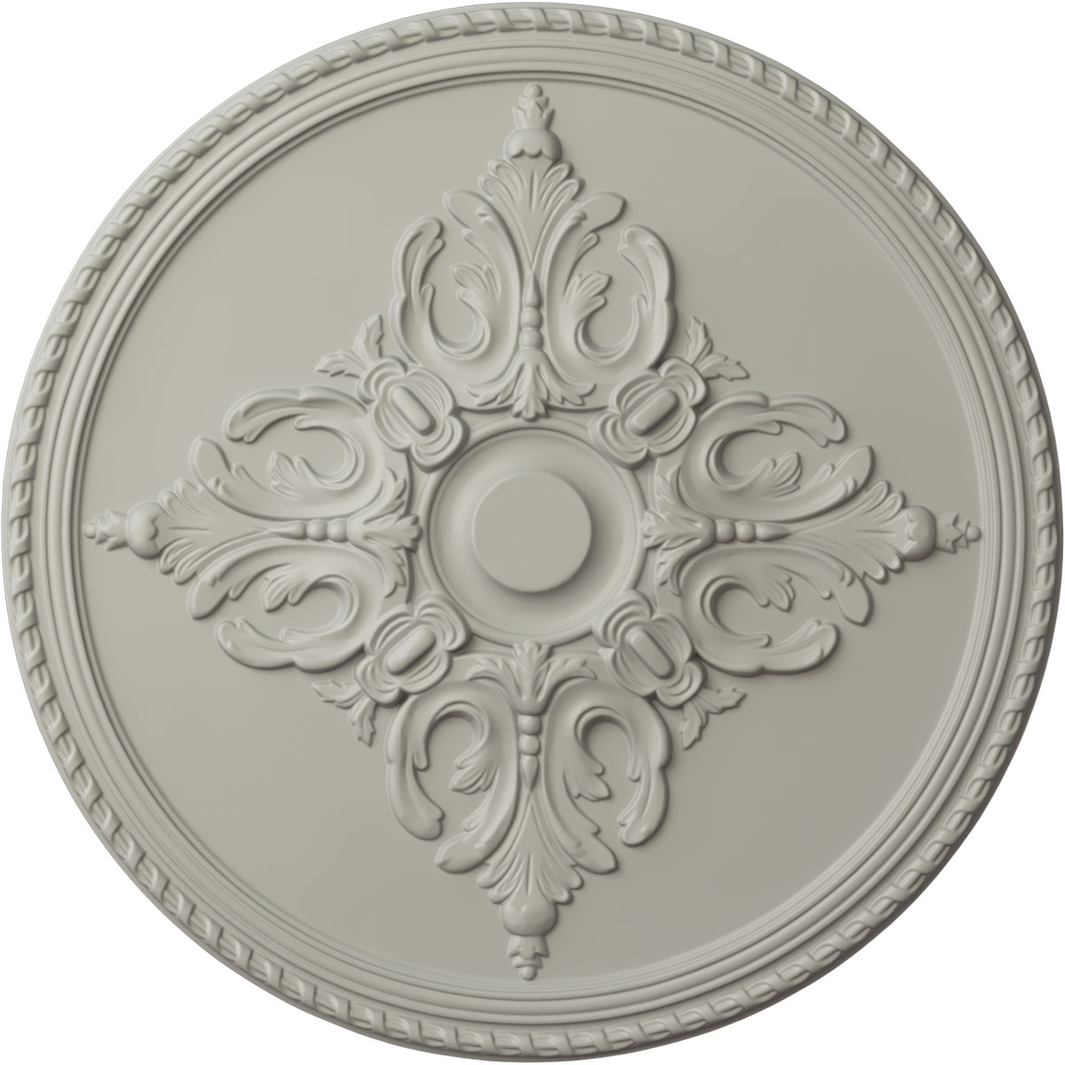 Ekena Millwork CM54MIPCF Milton 55-in W x 55-in L Painted Pot Of Cream Polyurethane Whole Ceiling Medallion